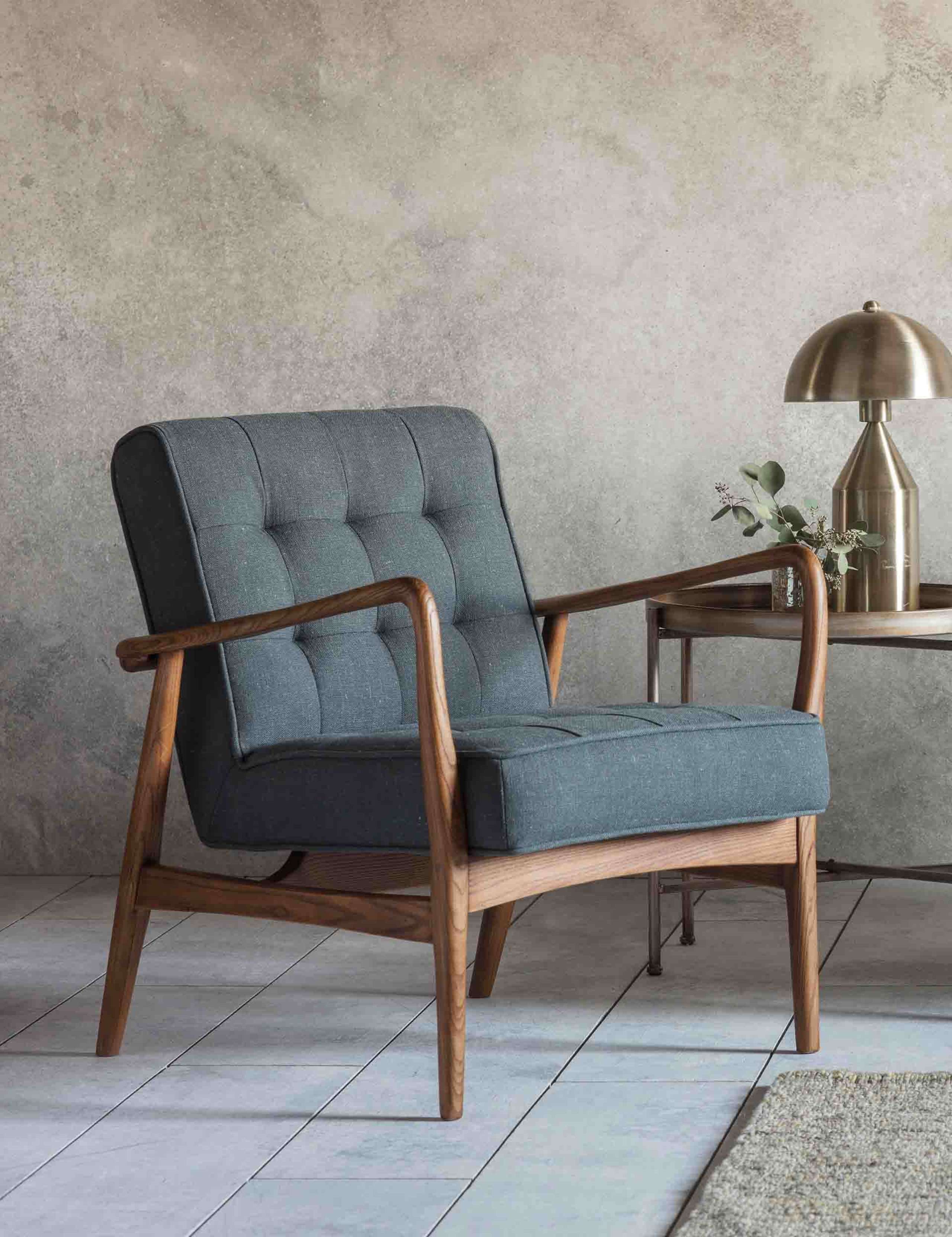 Humber Oak Linen Armchair 3 of 7
