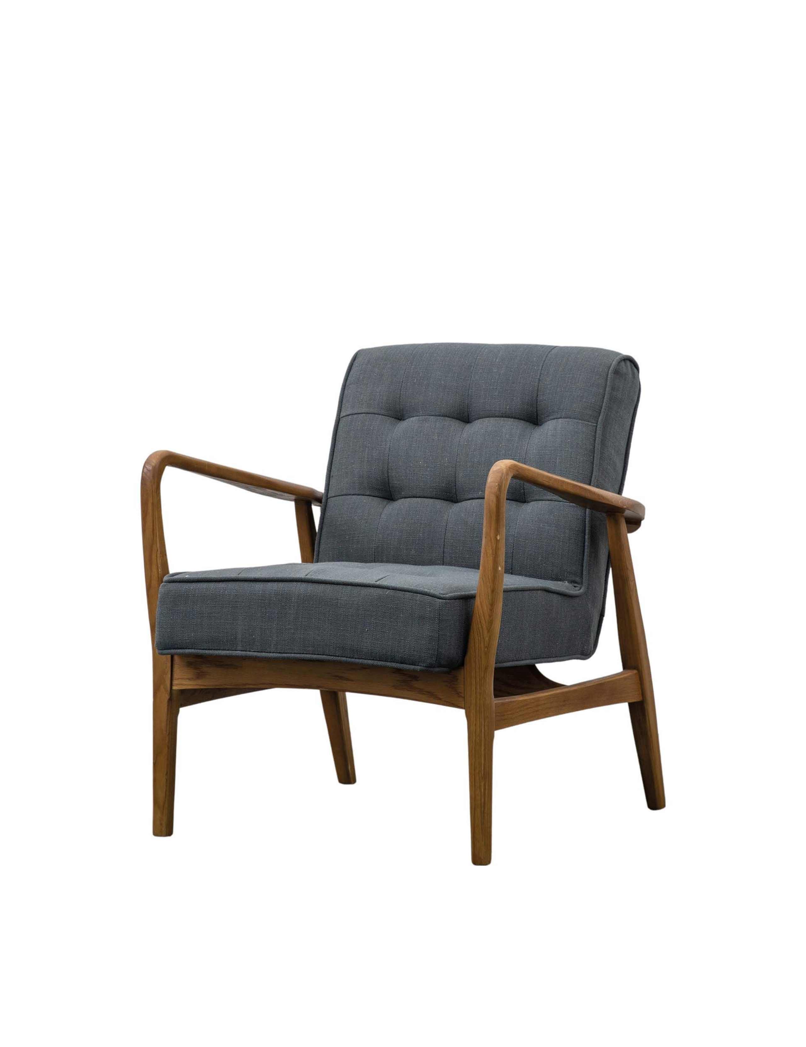Humber Oak Linen Armchair 4 of 7