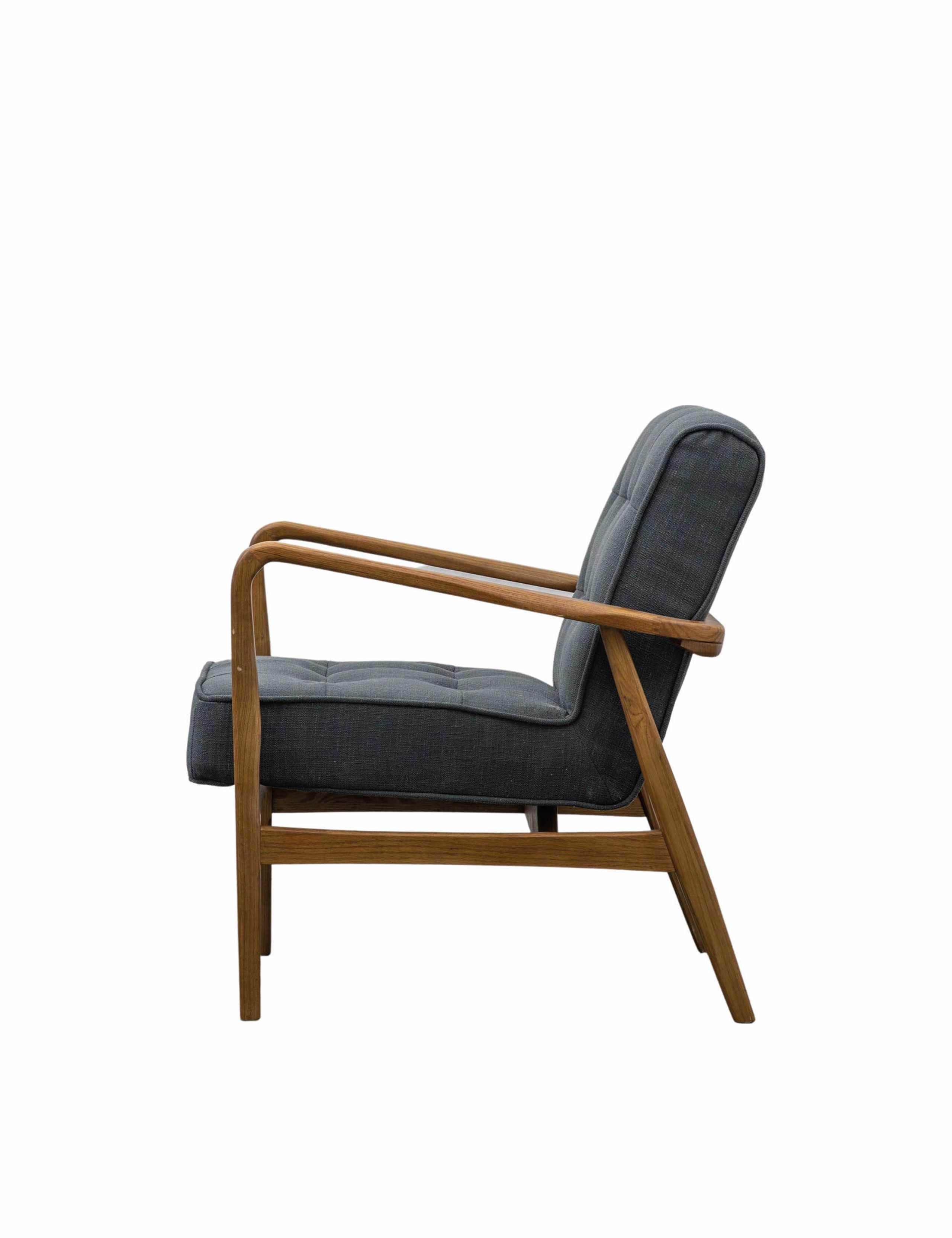 Humber Oak Linen Armchair 5 of 7