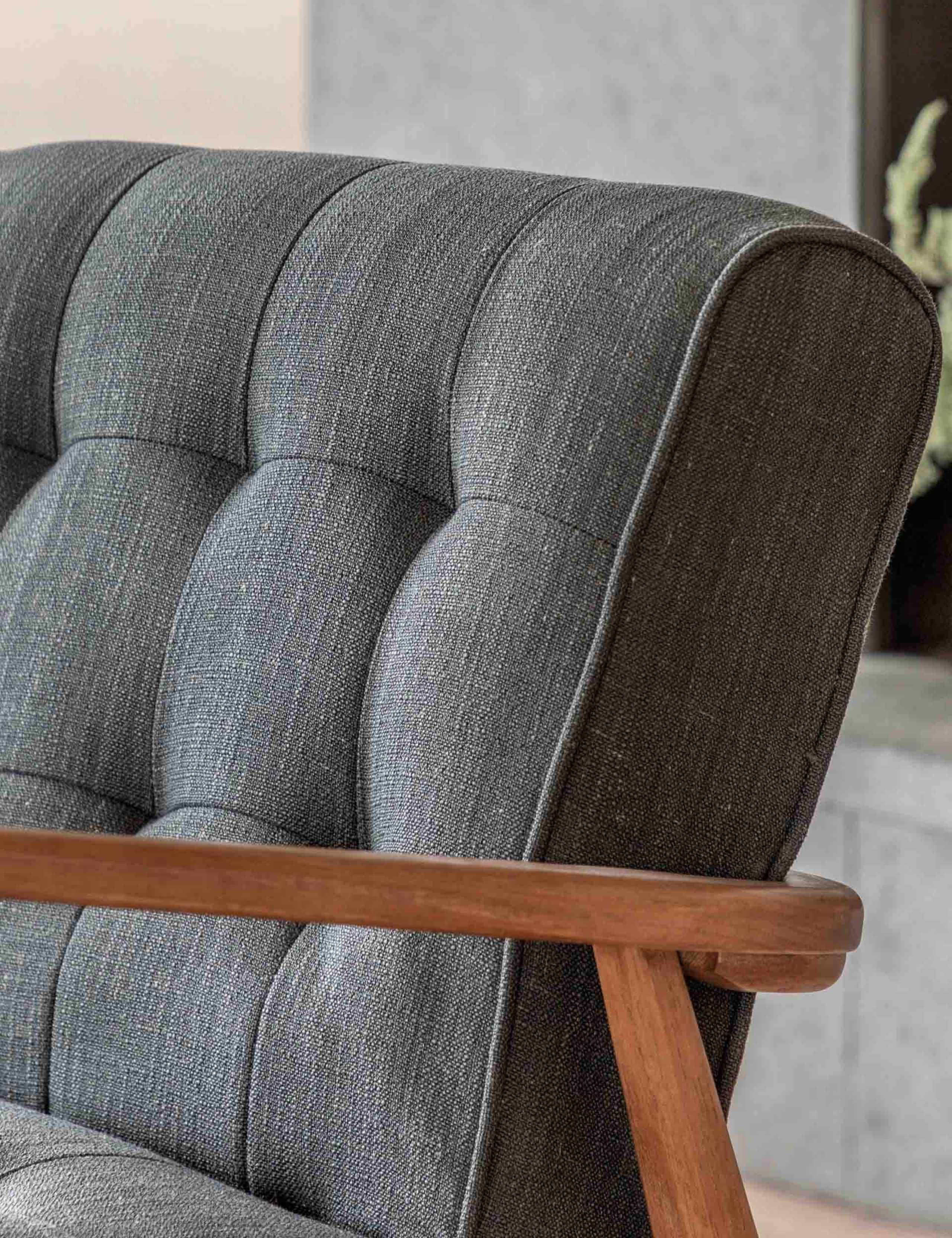 Humber Oak Linen Armchair 6 of 7