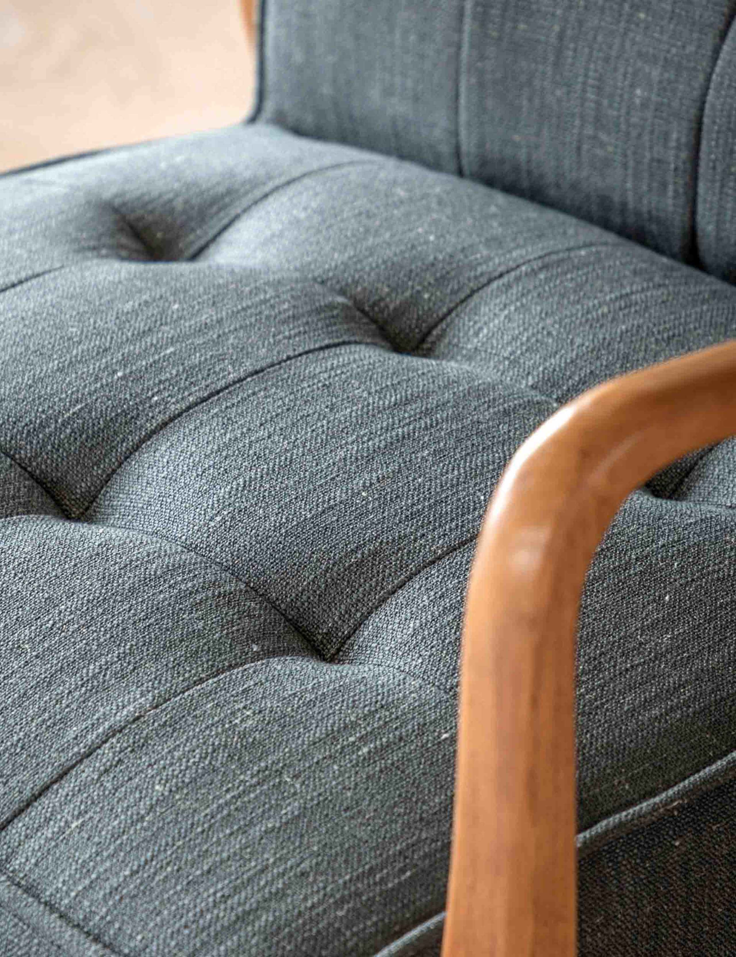 Humber Oak Linen Armchair 7 of 7