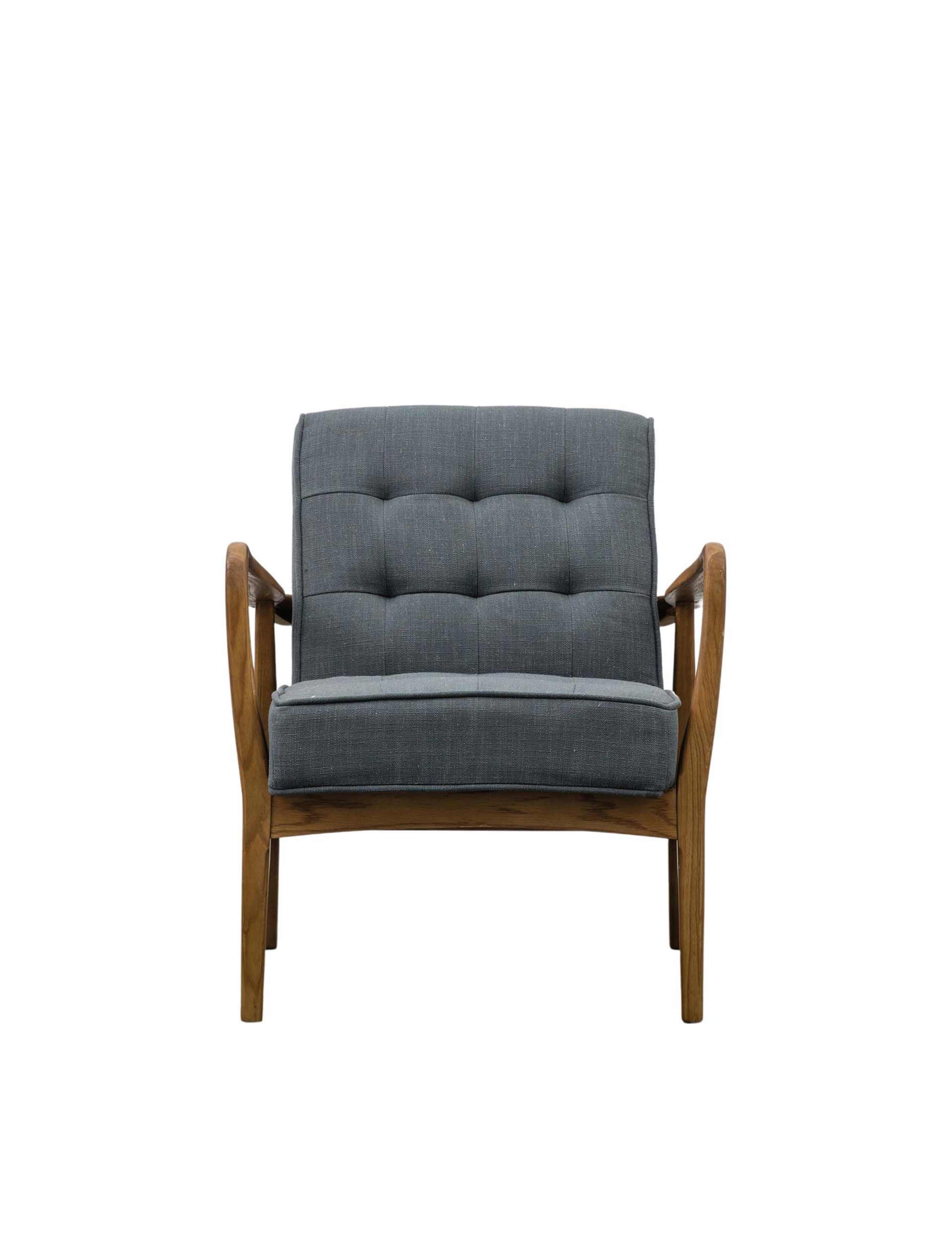 Humber Oak Linen Armchair 2 of 7
