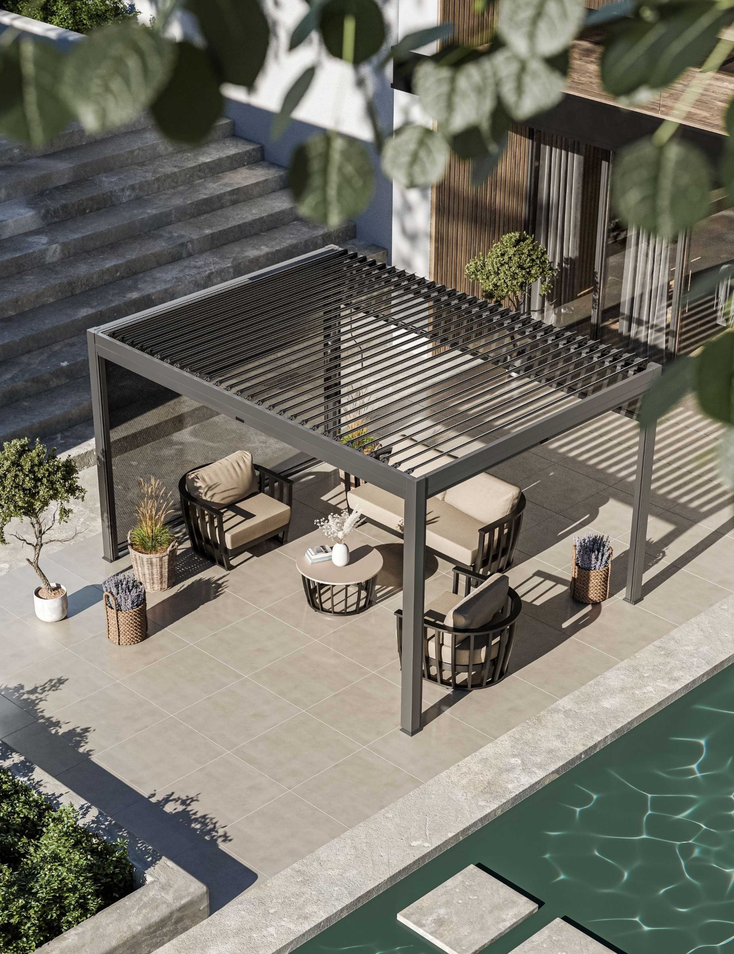 Luxe Aluminium Louvred Pergola 4M x 3M 3 of 9