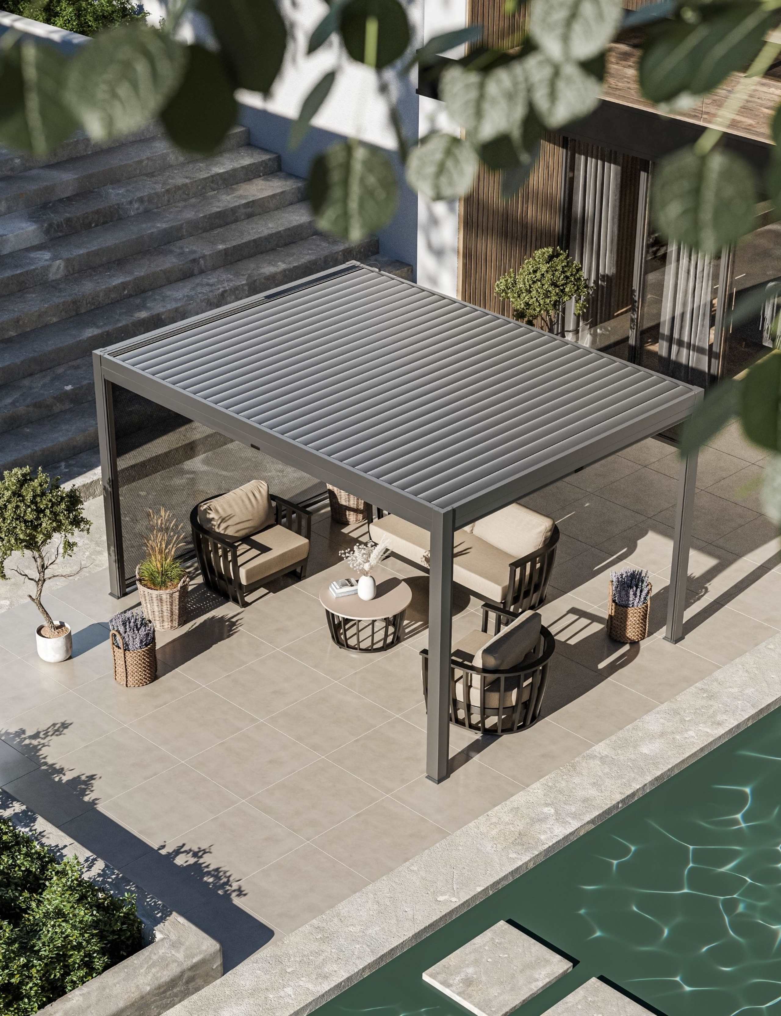 Luxe Aluminium Louvred Pergola 4M x 3M 5 of 9