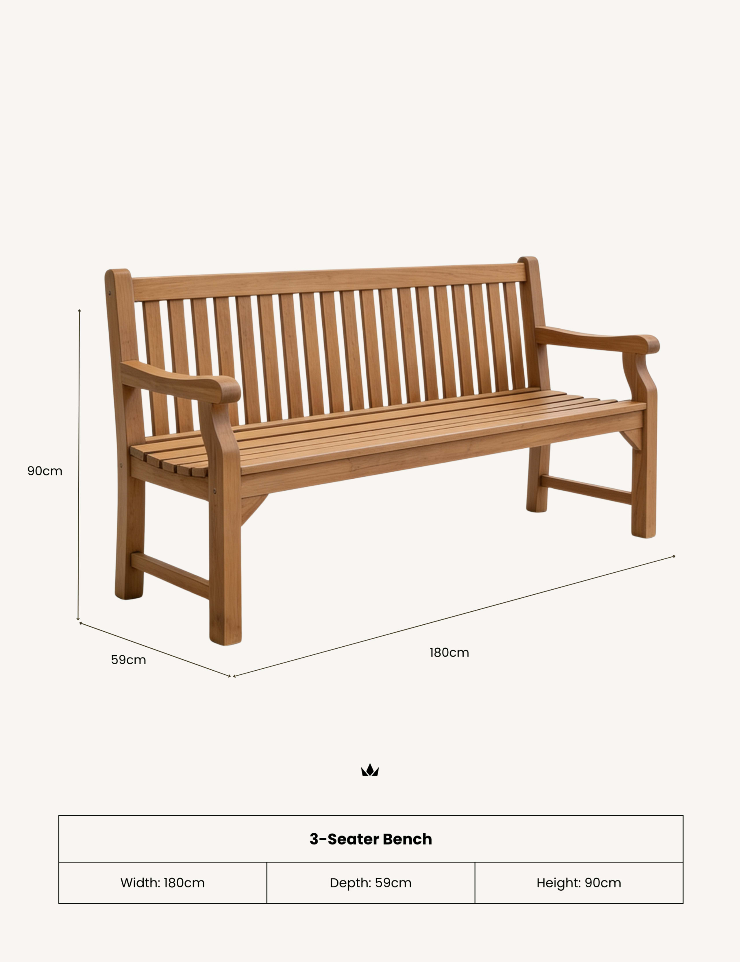 Sofia Large Three-Seater Garden Bench 6 of 7