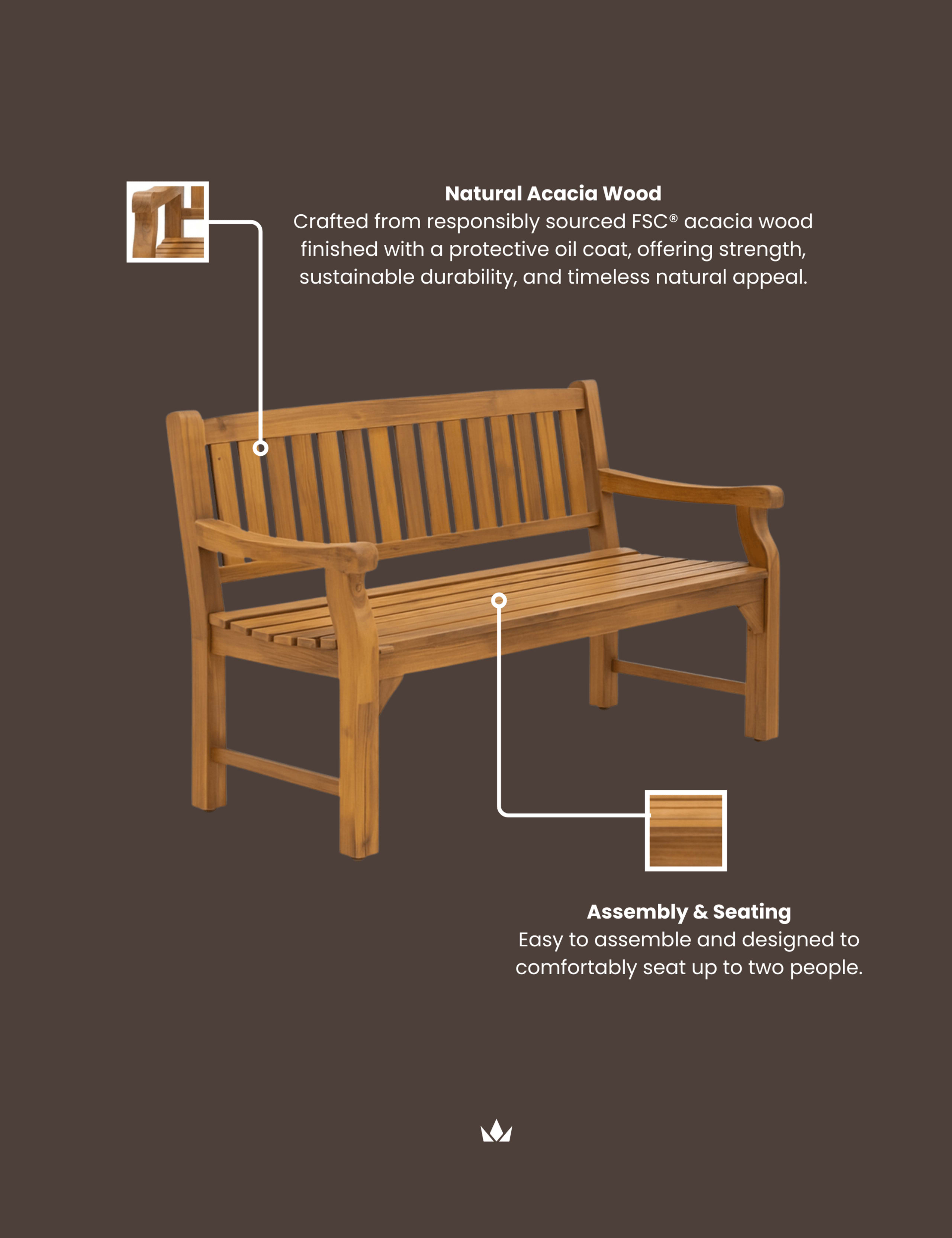 Sofia 3-Seater Garden Bench 5 of 5