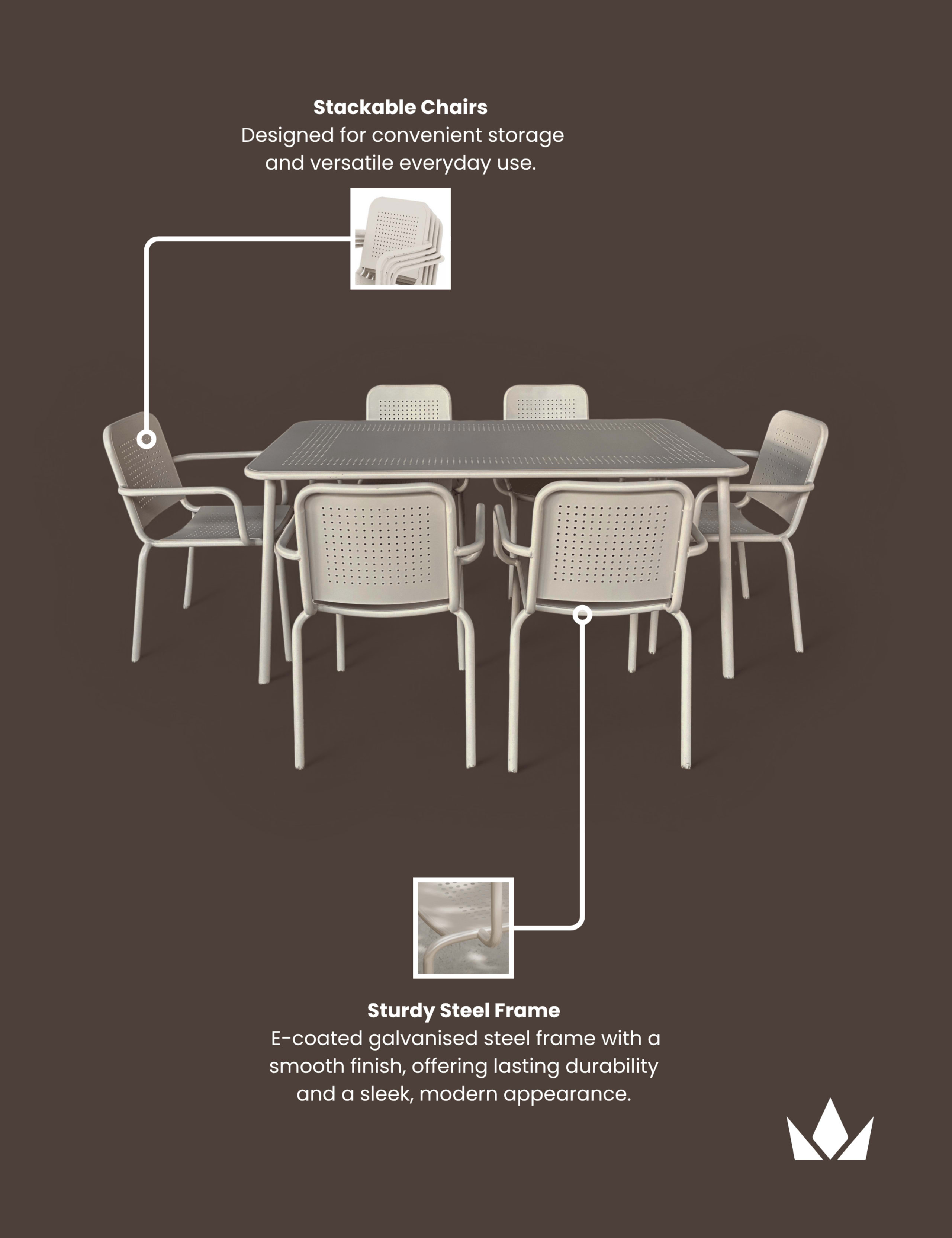 Porto 6 Seater Garden Dining Set 6 of 6