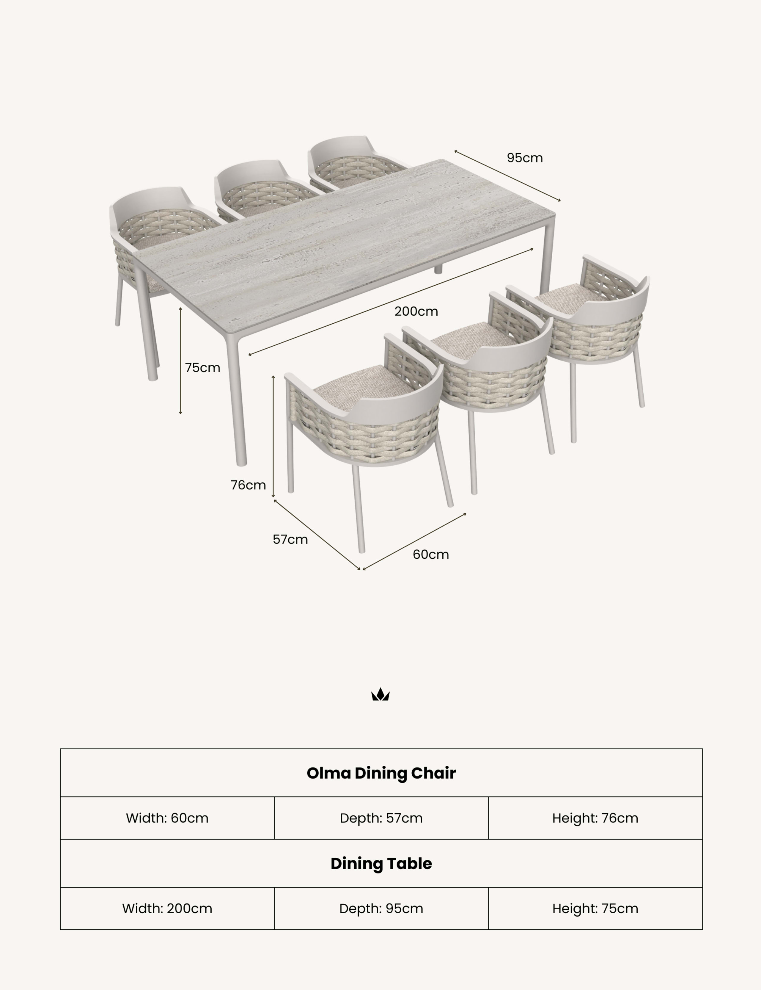Olma 6 Seater Garden Dining Set 7 of 8