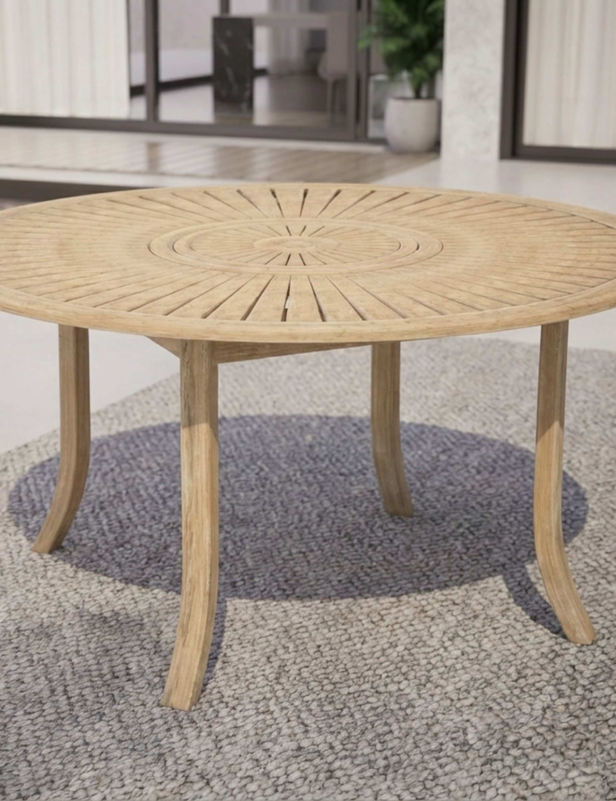 Maris Round 6 Seater Garden Dining Table 3 of 4