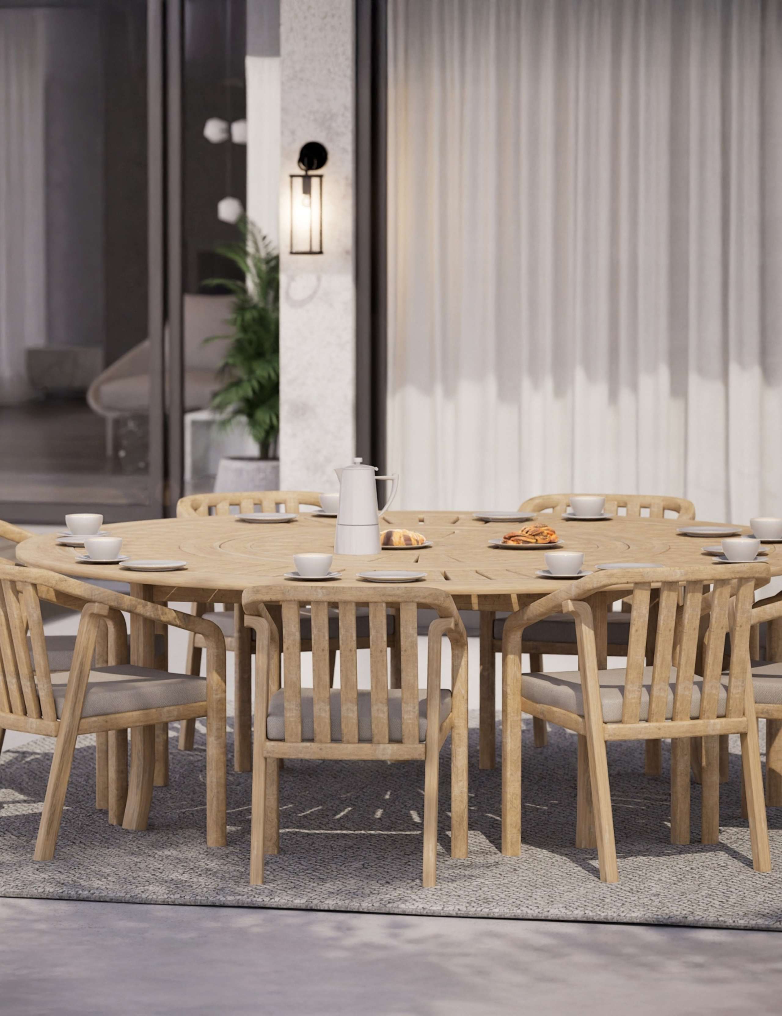 8 Seater Garden Dining Table and Chairs 2 of 7