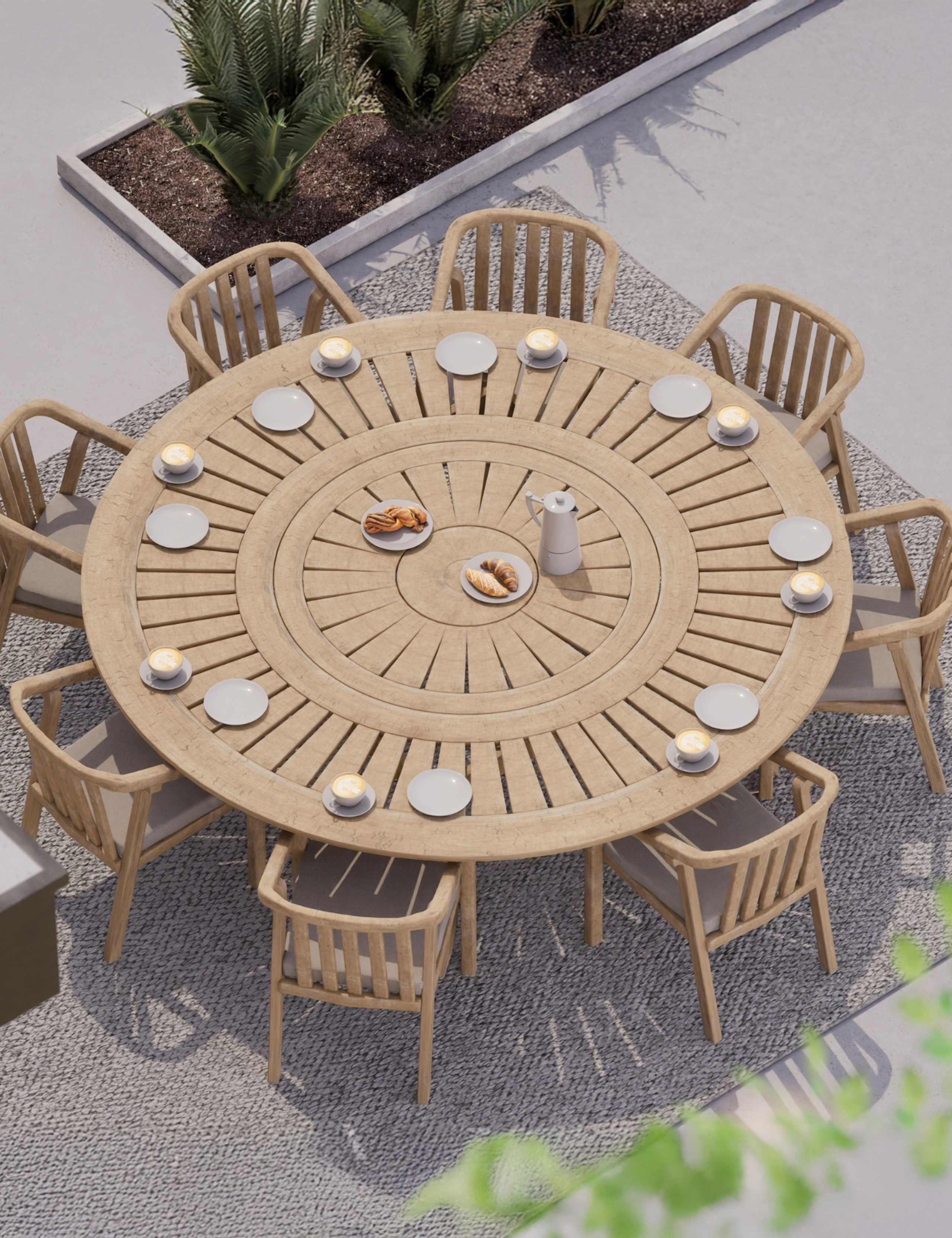 8 Seater Garden Dining Table and Chairs 5 of 7
