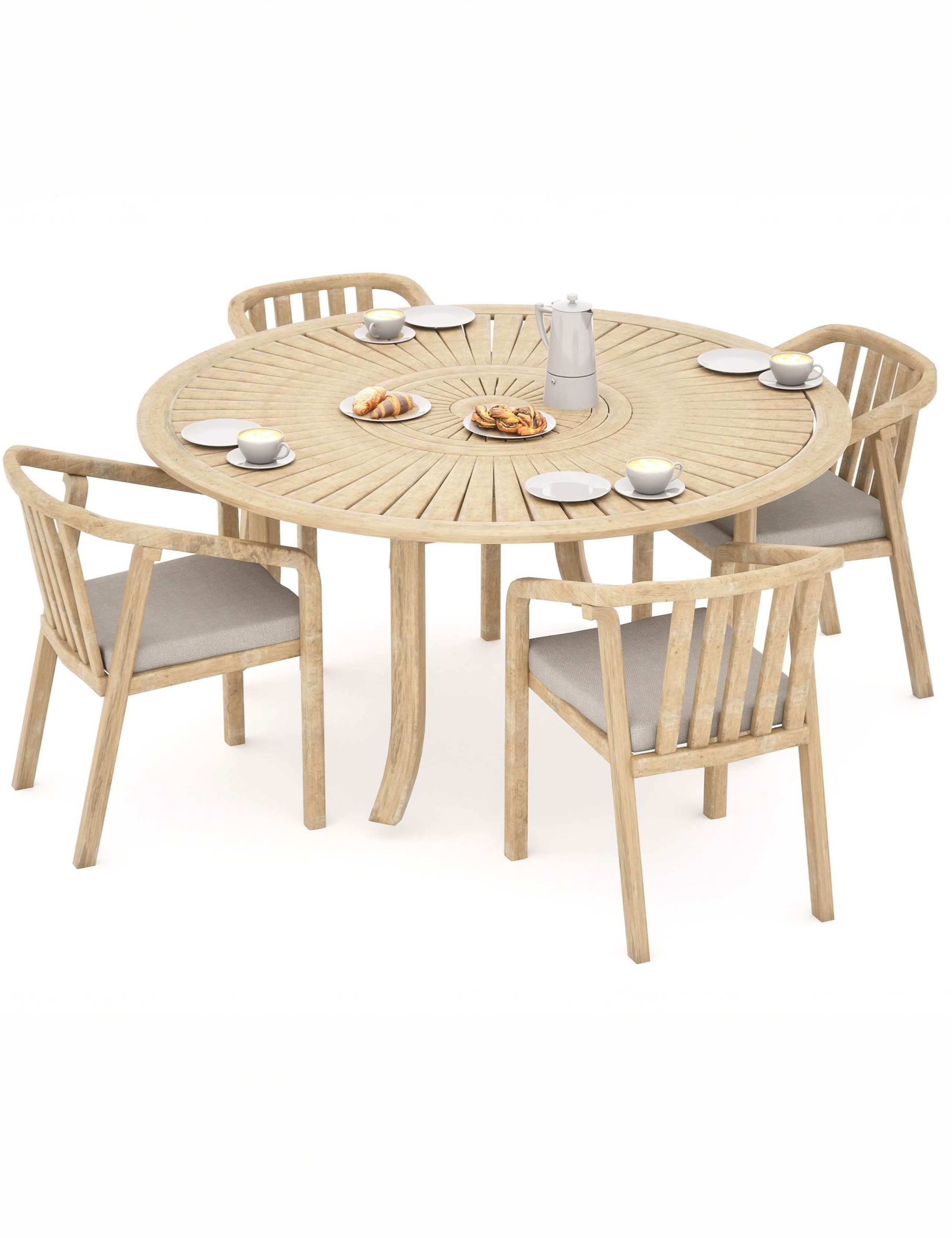 Maris 4 Seater Garden Dining Table and Chairs 1 of 6
