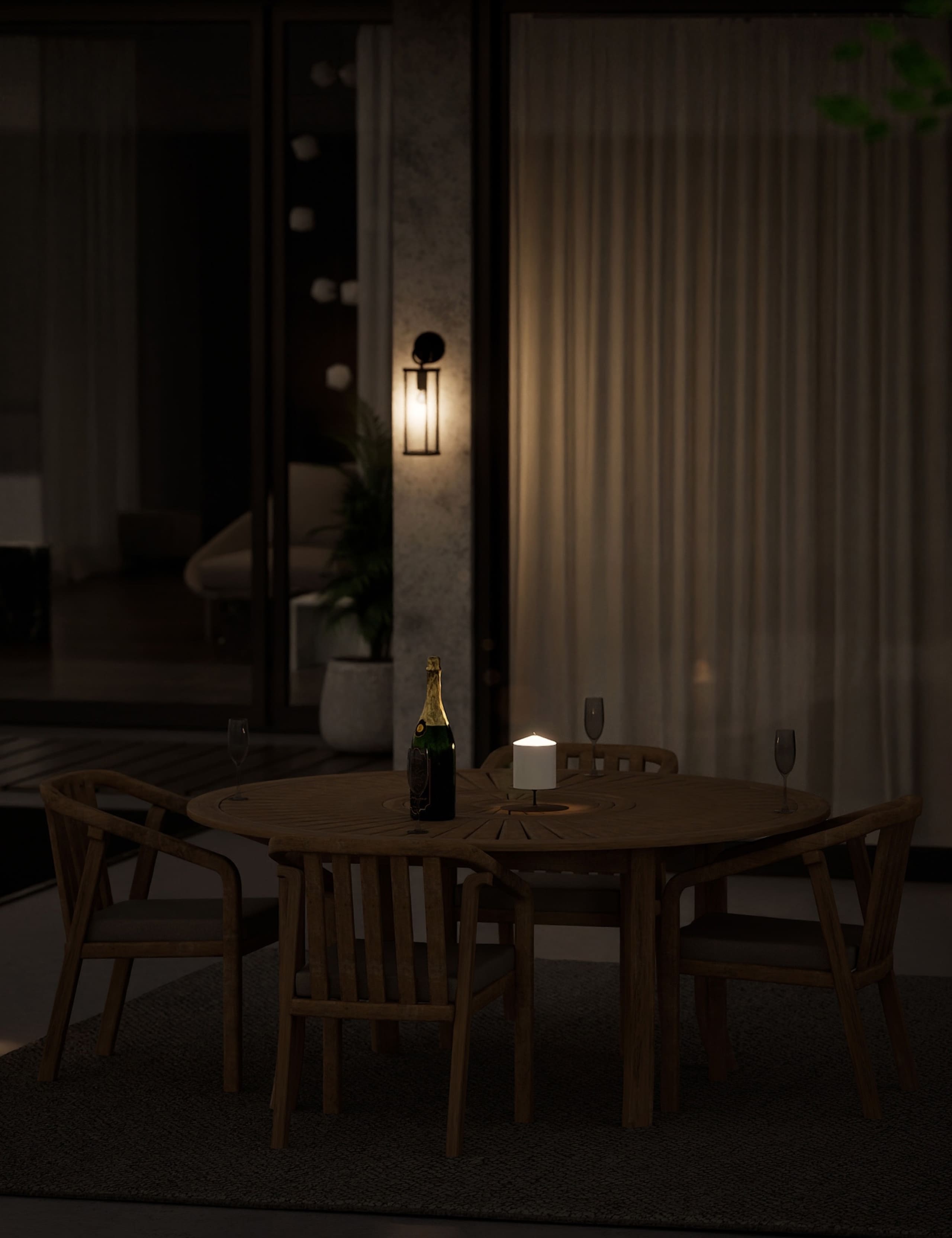 4 Seater Garden Dining Table and Chairs 3 of 6