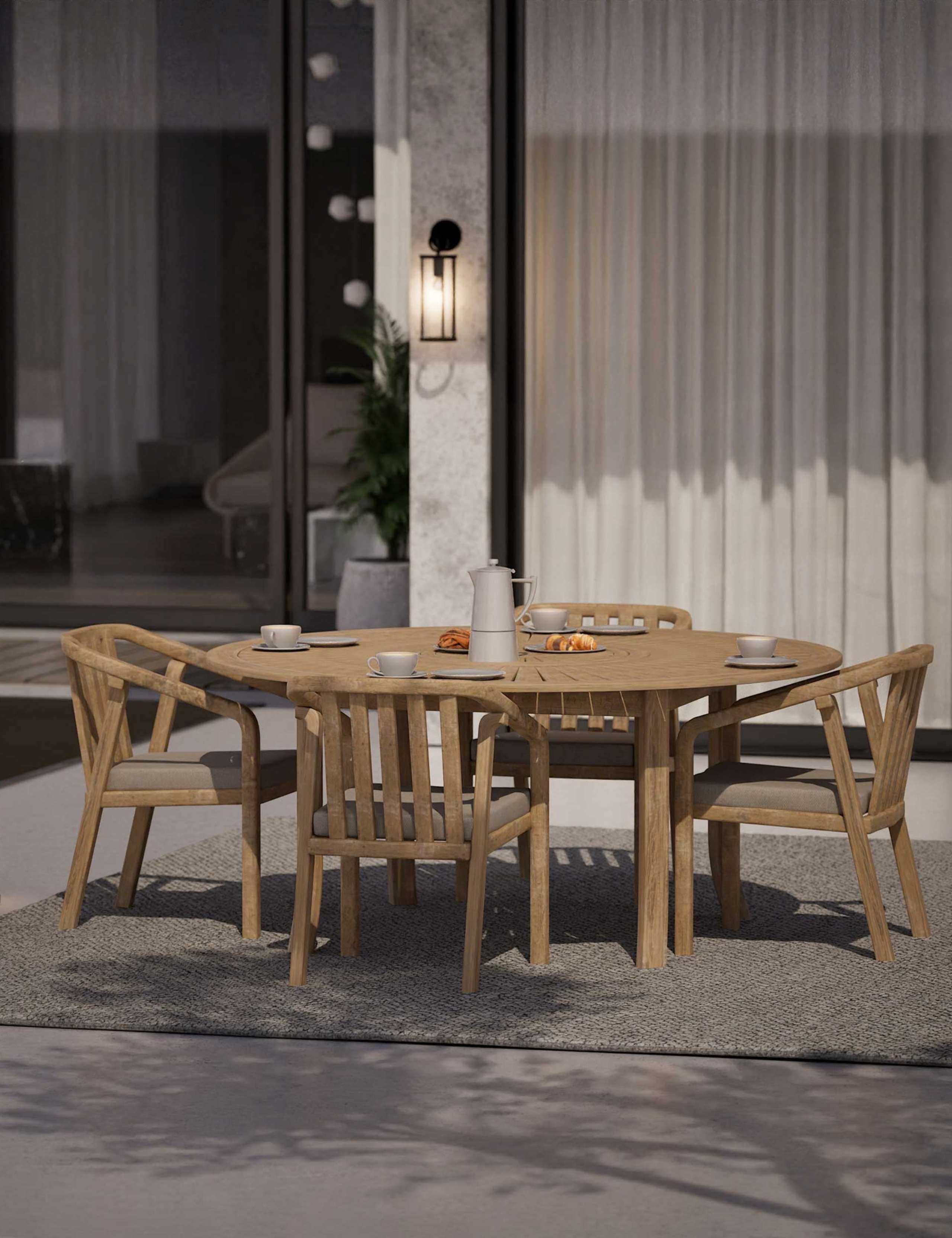 4 Seater Garden Dining Table and Chairs 5 of 6