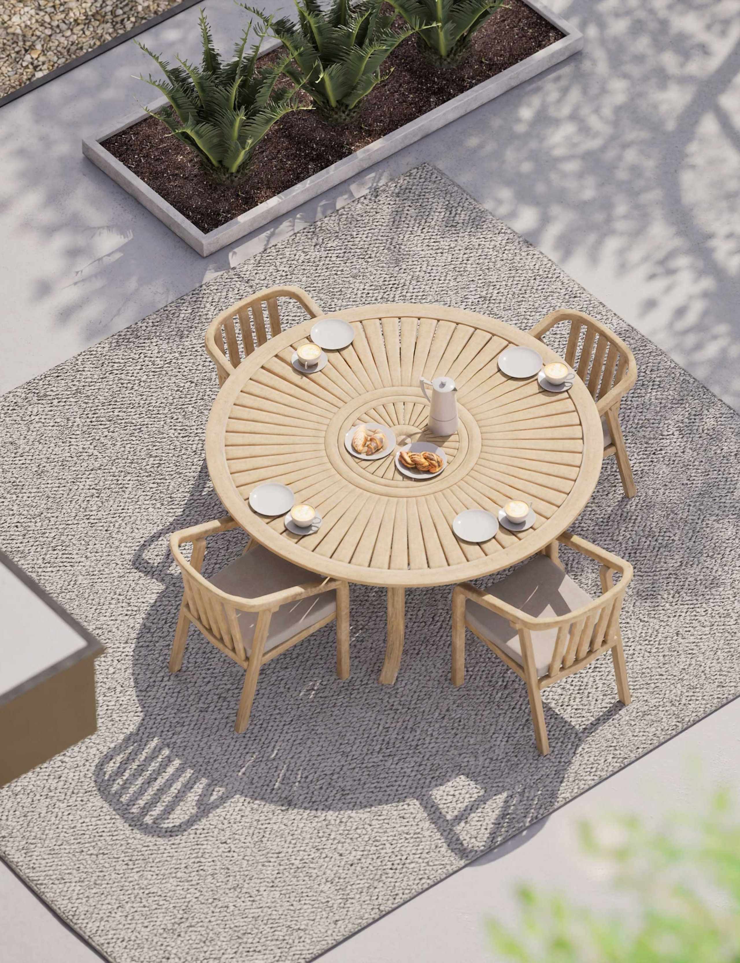 Maris 4 Seater Garden Dining Table and Chairs 6 of 6