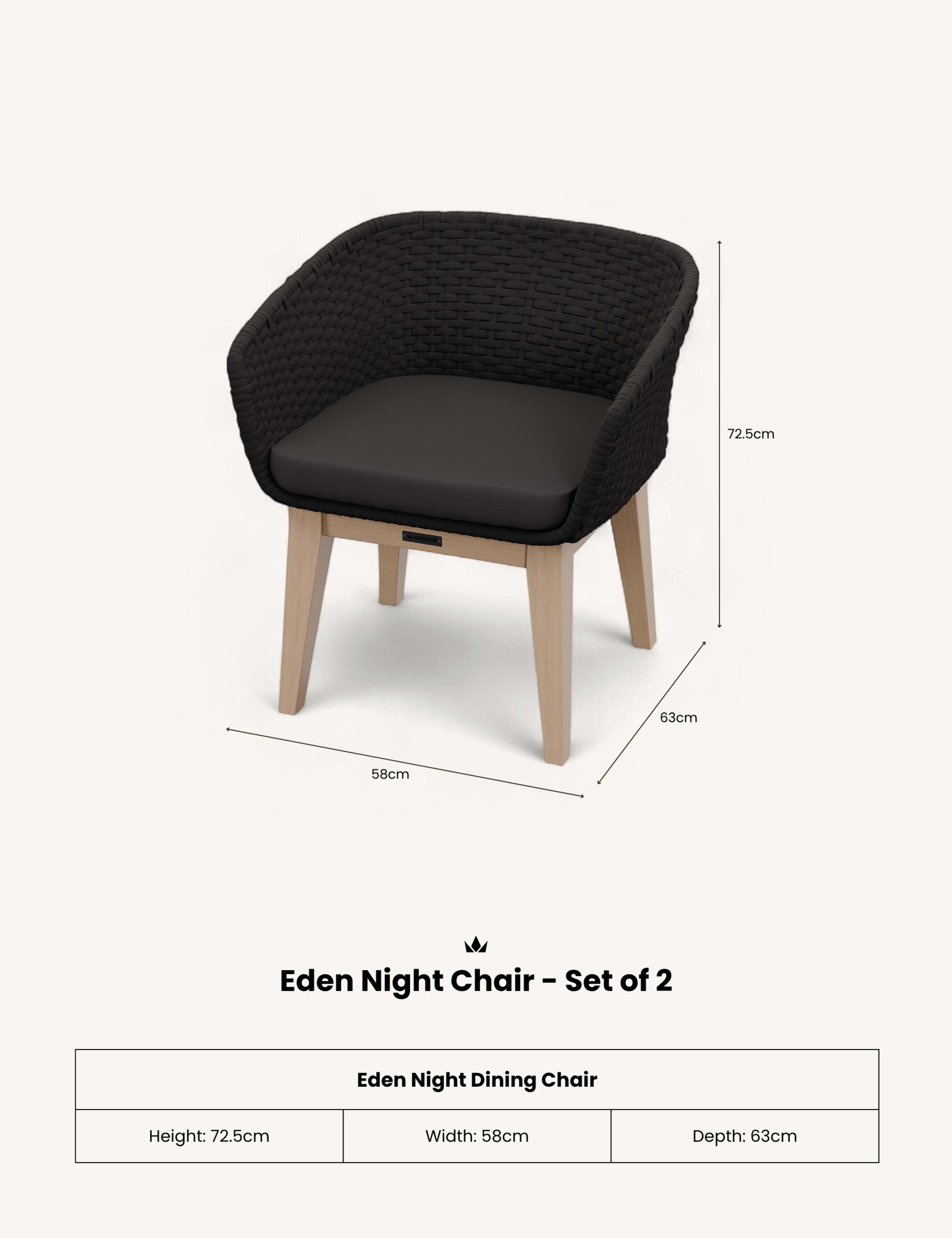 Set of 2 Eden Dining Chairs 5 of 6