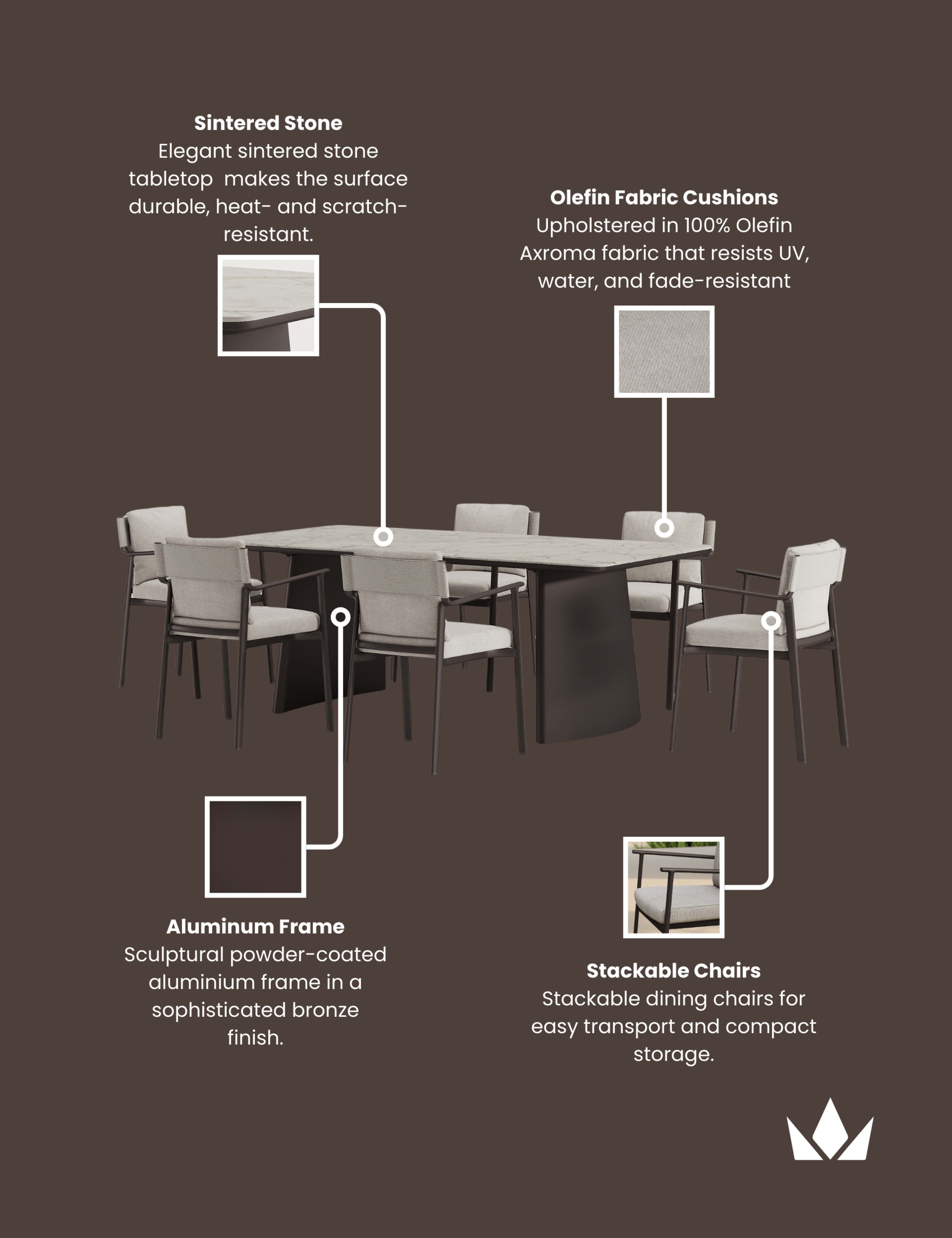 Oryn 6 Seater Garden Dining Set 10 of 11