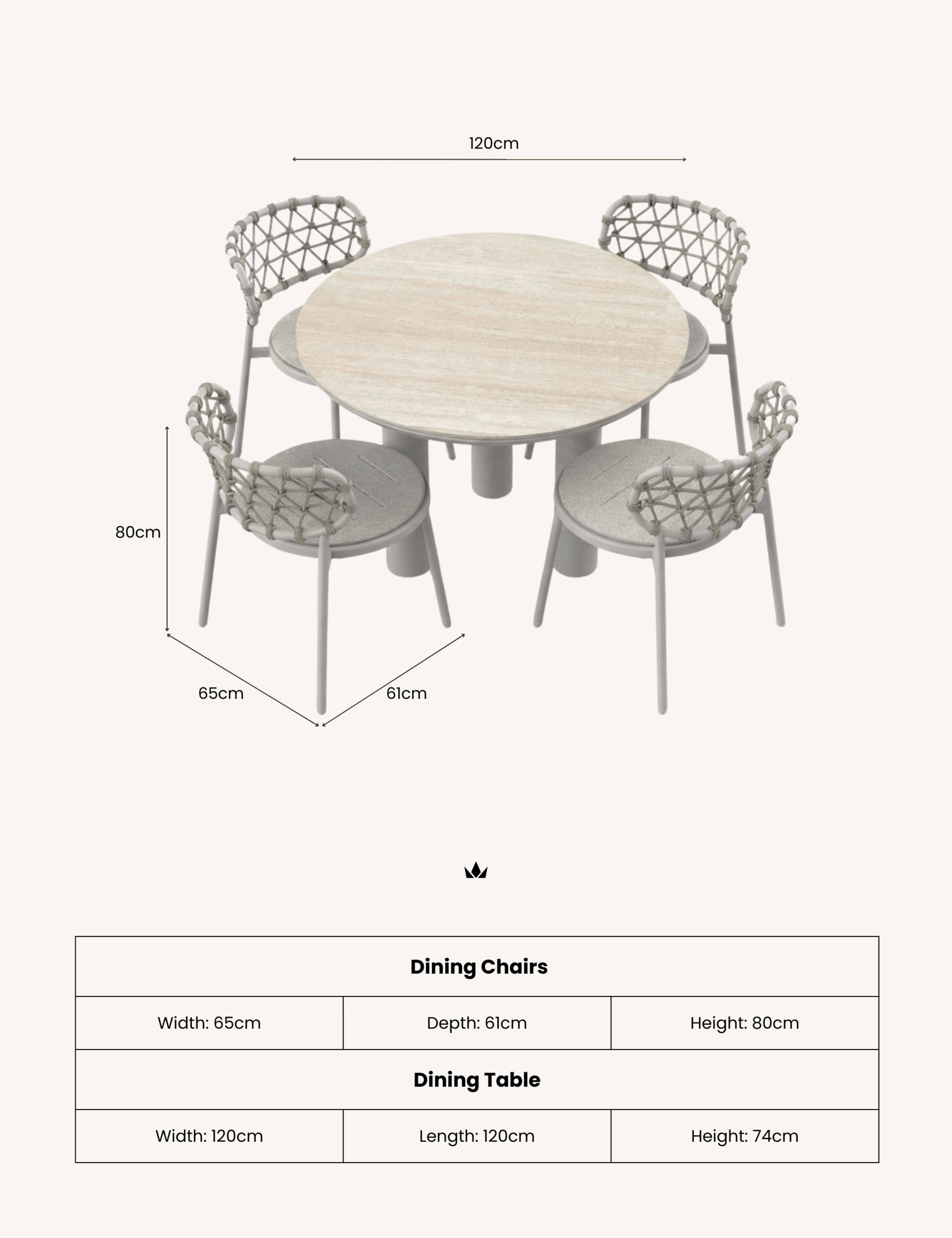 Koko 4 Seater Garden Dining Table and Chairs 3 of 4