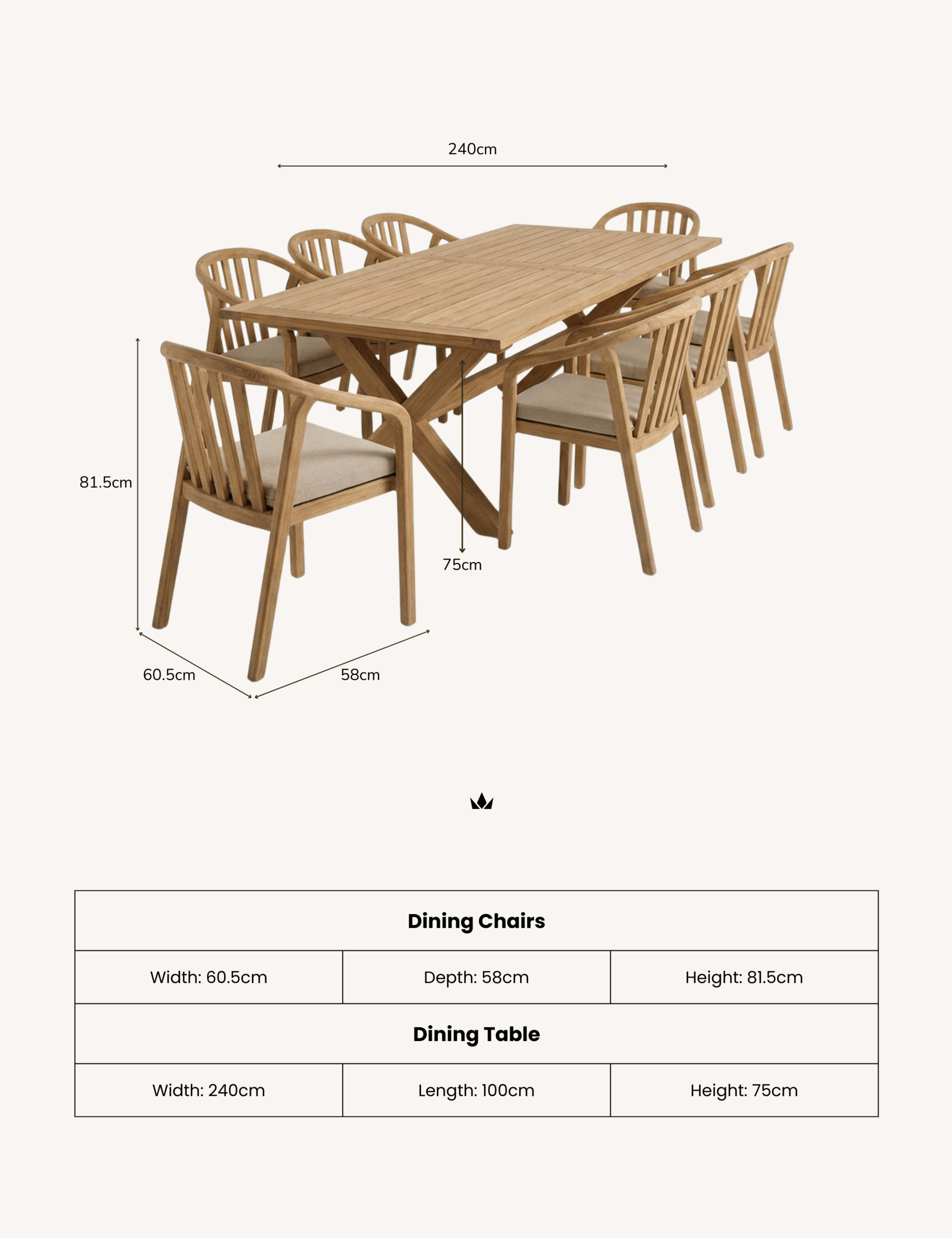Lidia 8 Seater Garden Dining Set 6 of 7