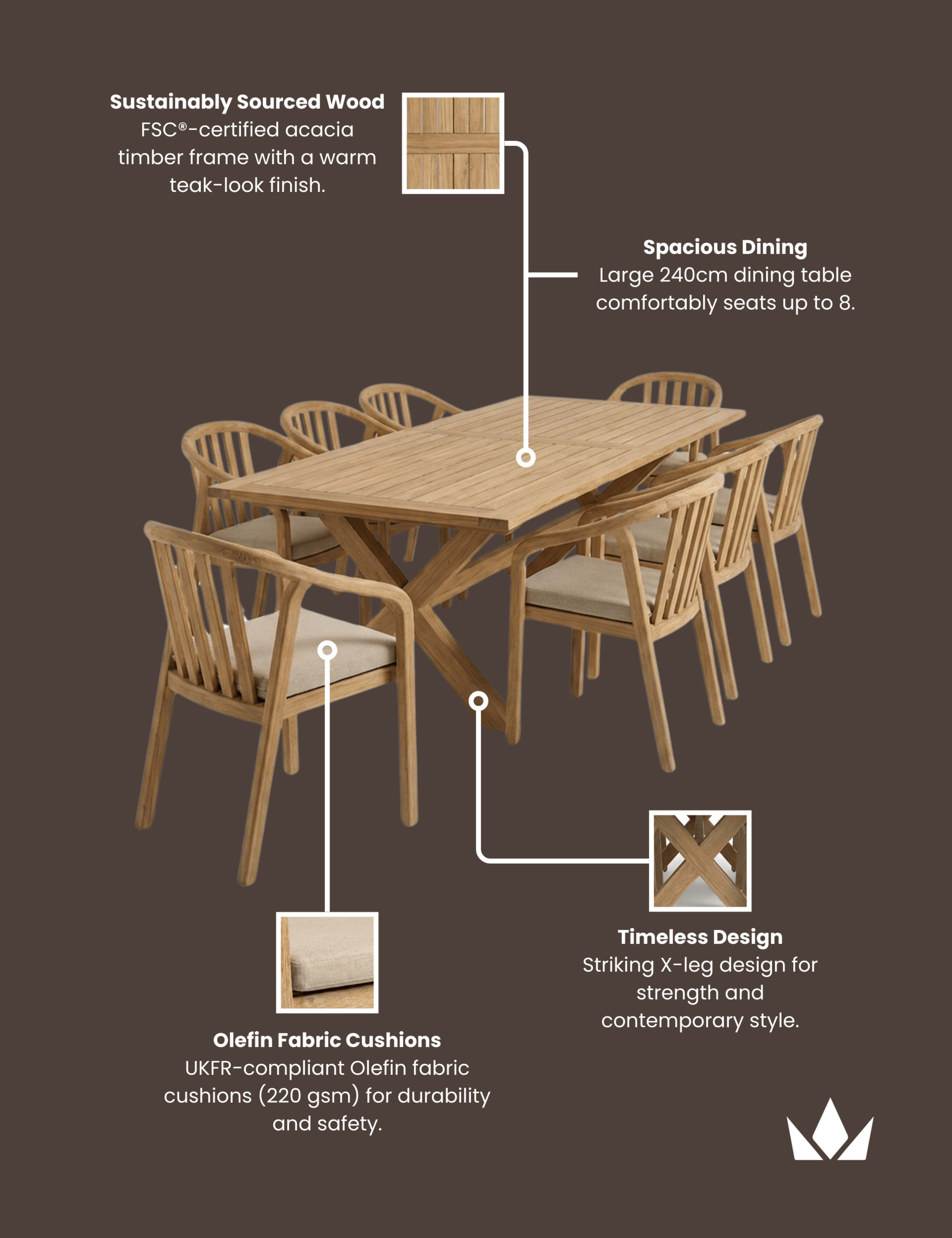 Lidia 8 Seater Garden Dining Set 7 of 7