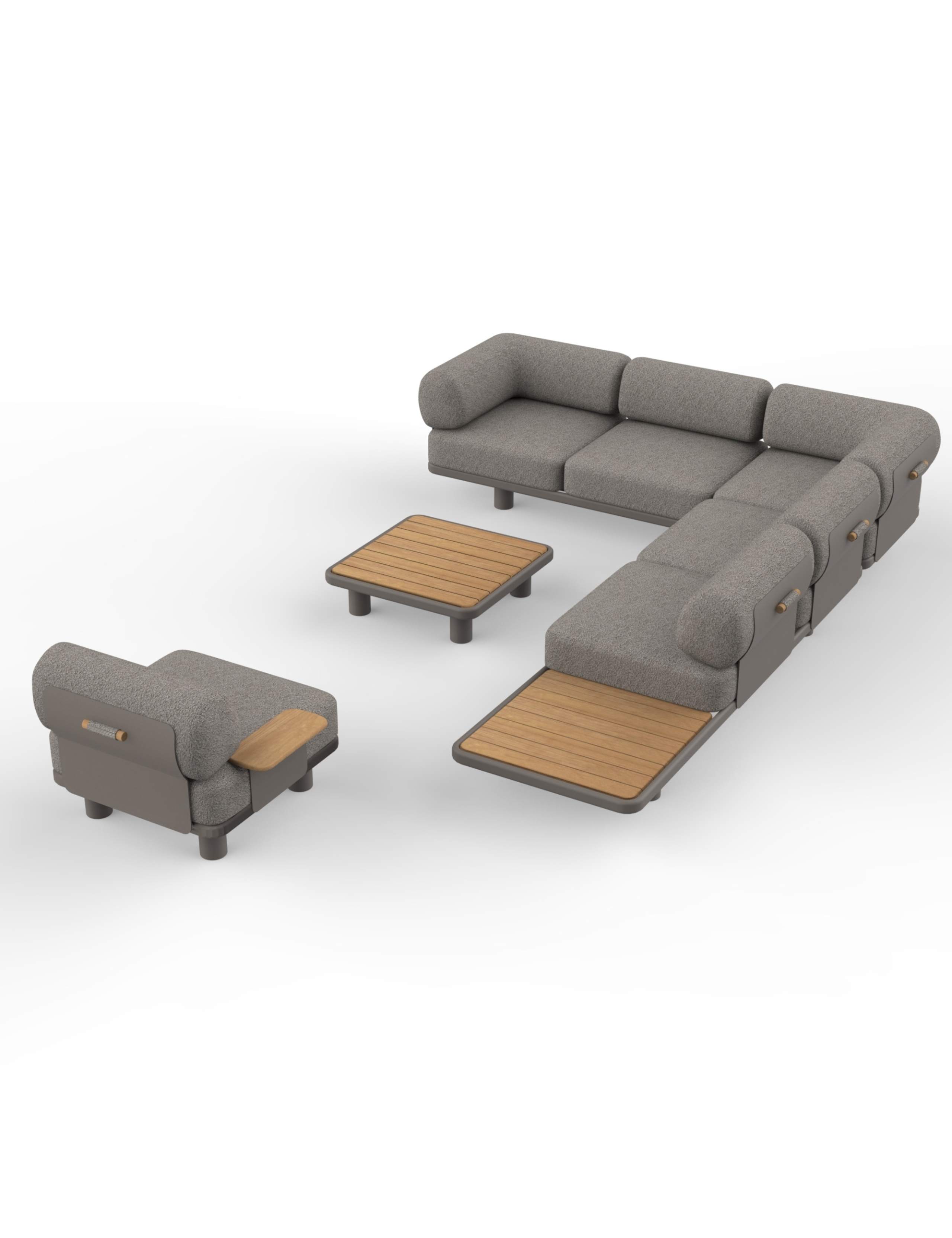 Leox Modular 5 Seater Garden Corner Sofa Set 6 of 9