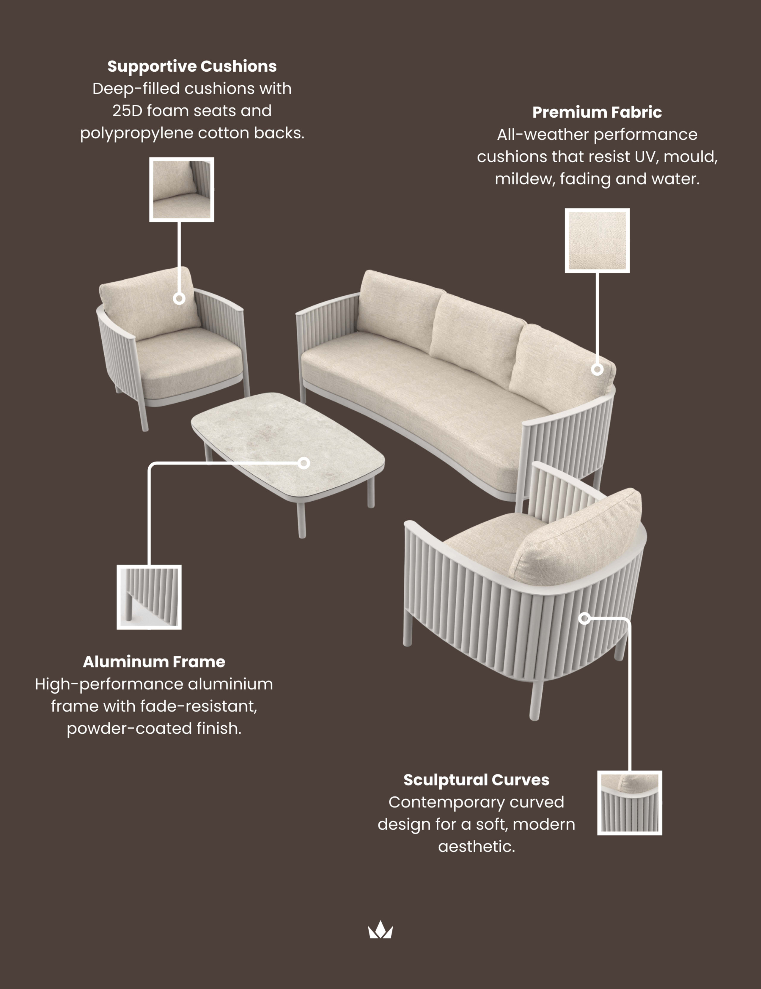 Mali 5 Seater Garden Lounge Set 6 of 6