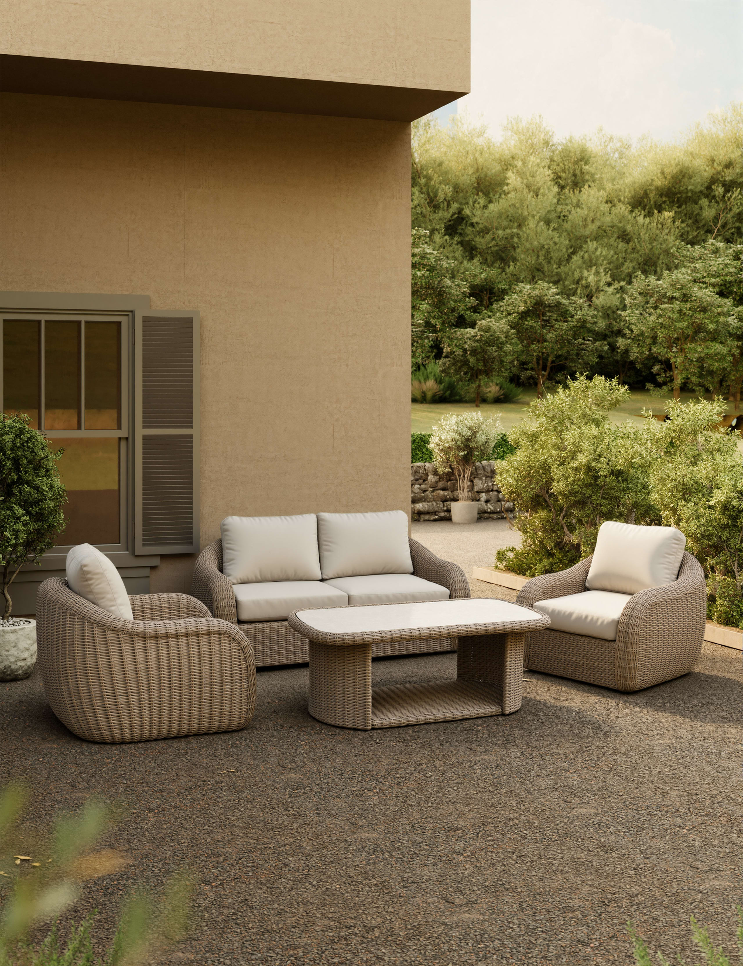 BORA 4 Seater Rattan Lounge Set 1 of 9