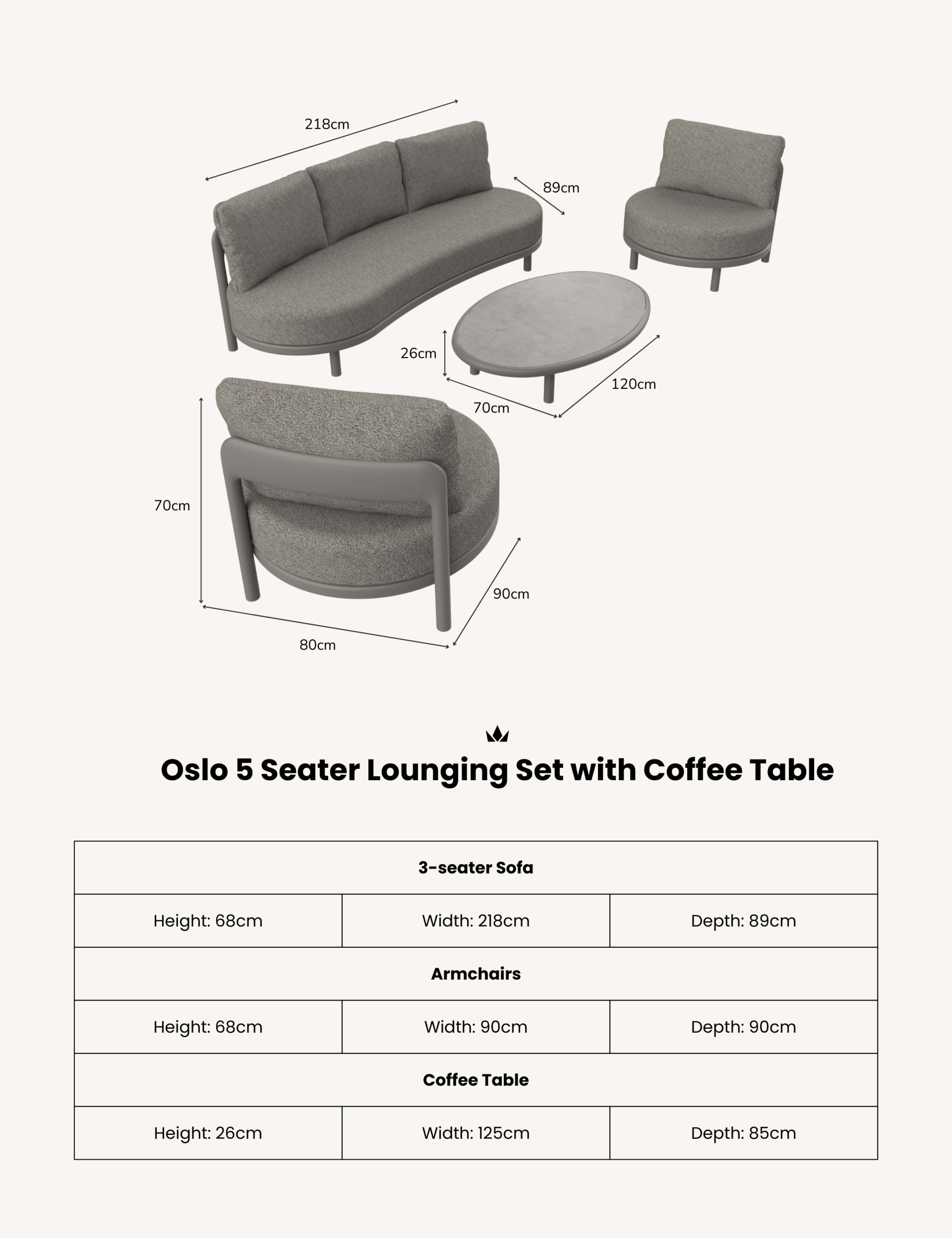 Oslo 5 Seater Garden Lounge Set 5 of 6