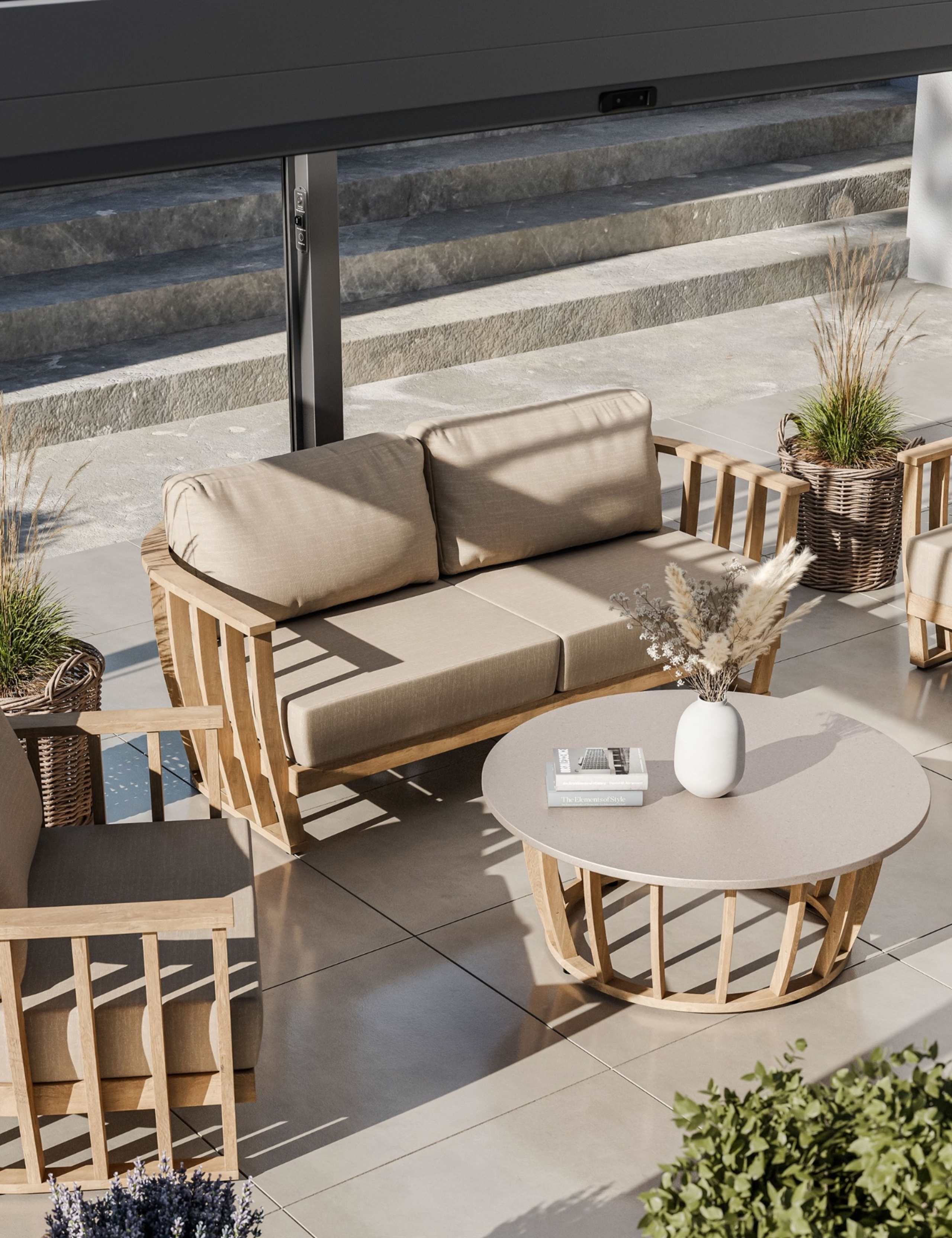 Lucca Wood 5 Seater Lounge Set 3 of 12