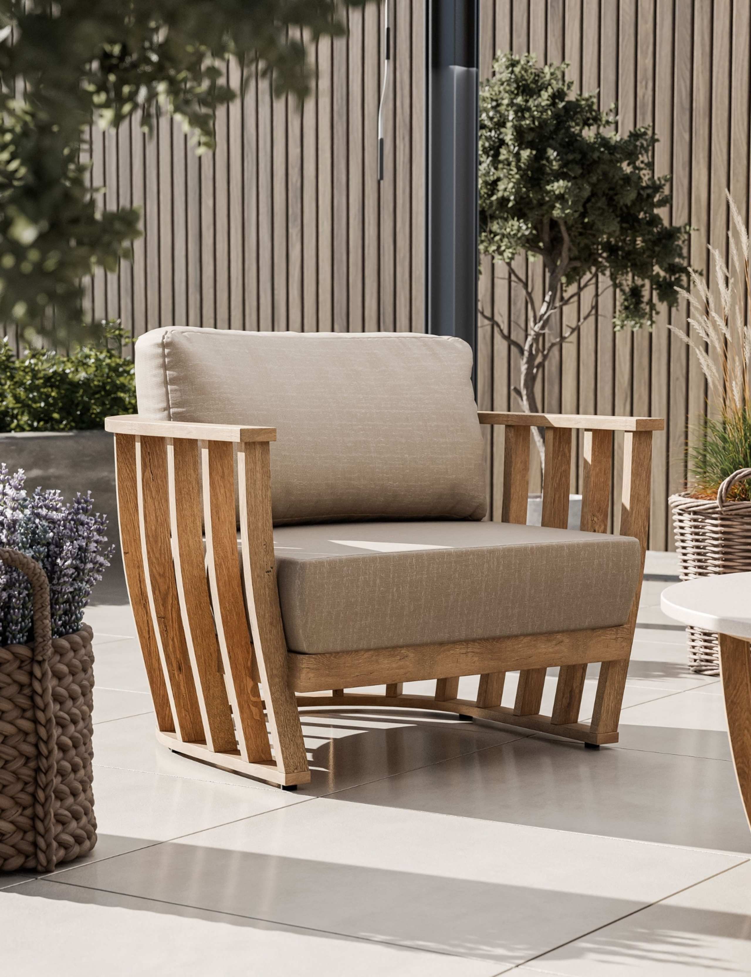 Lucca Wood 5 Seater Lounge Set 4 of 12