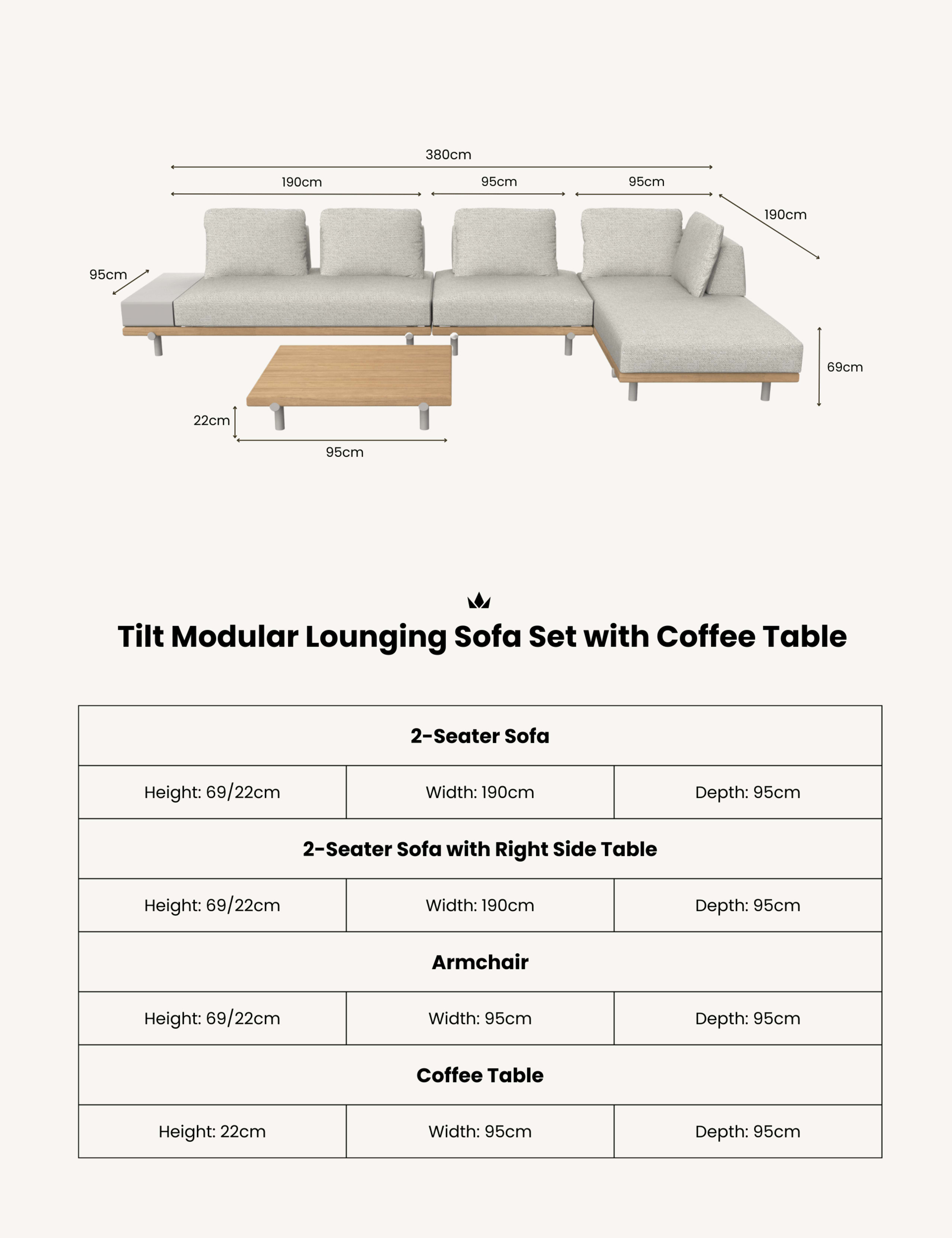 Tilt 5 Seater Garden Lounge Set 6 of 7