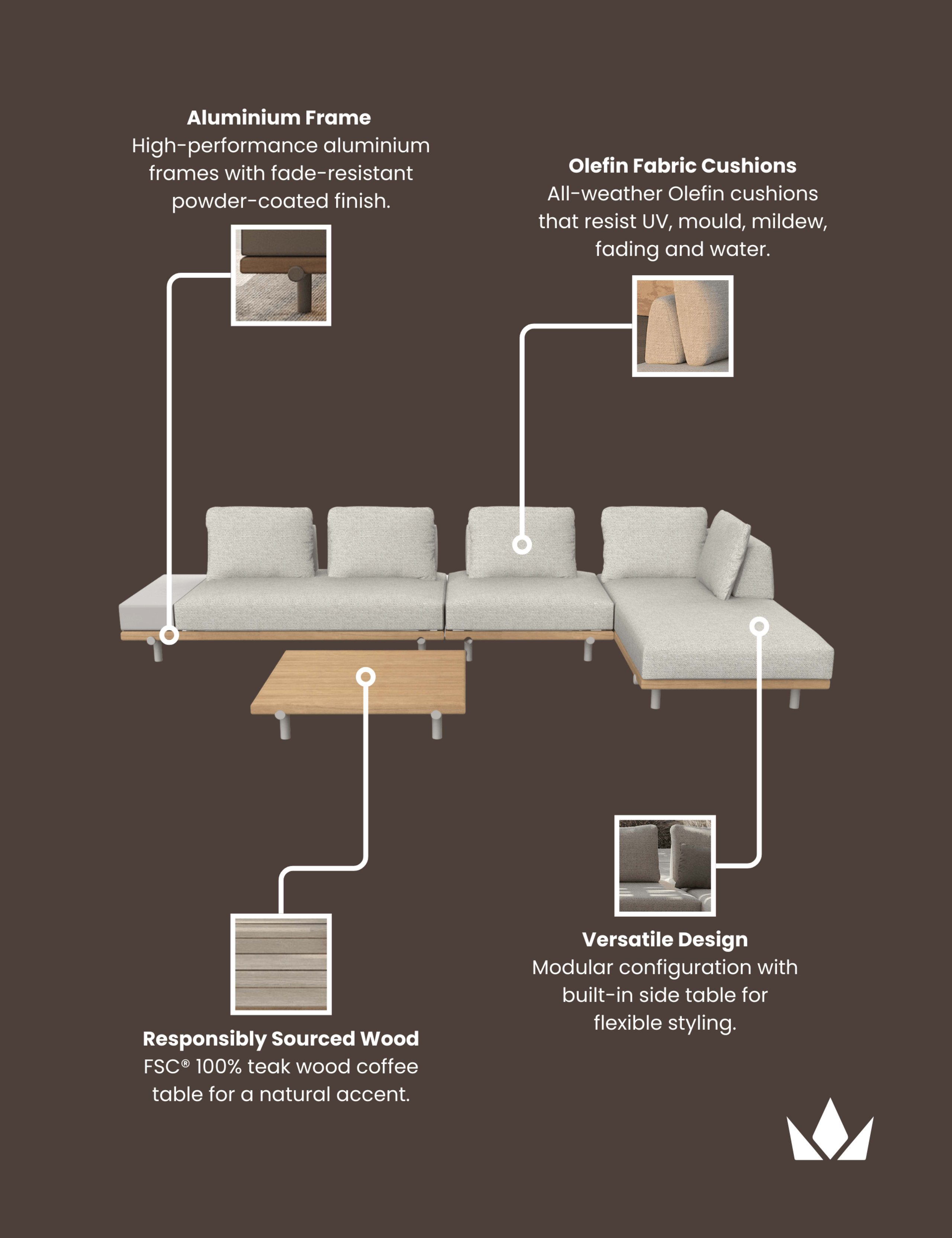 Tilt 5 Seater Garden Lounge Set 7 of 7