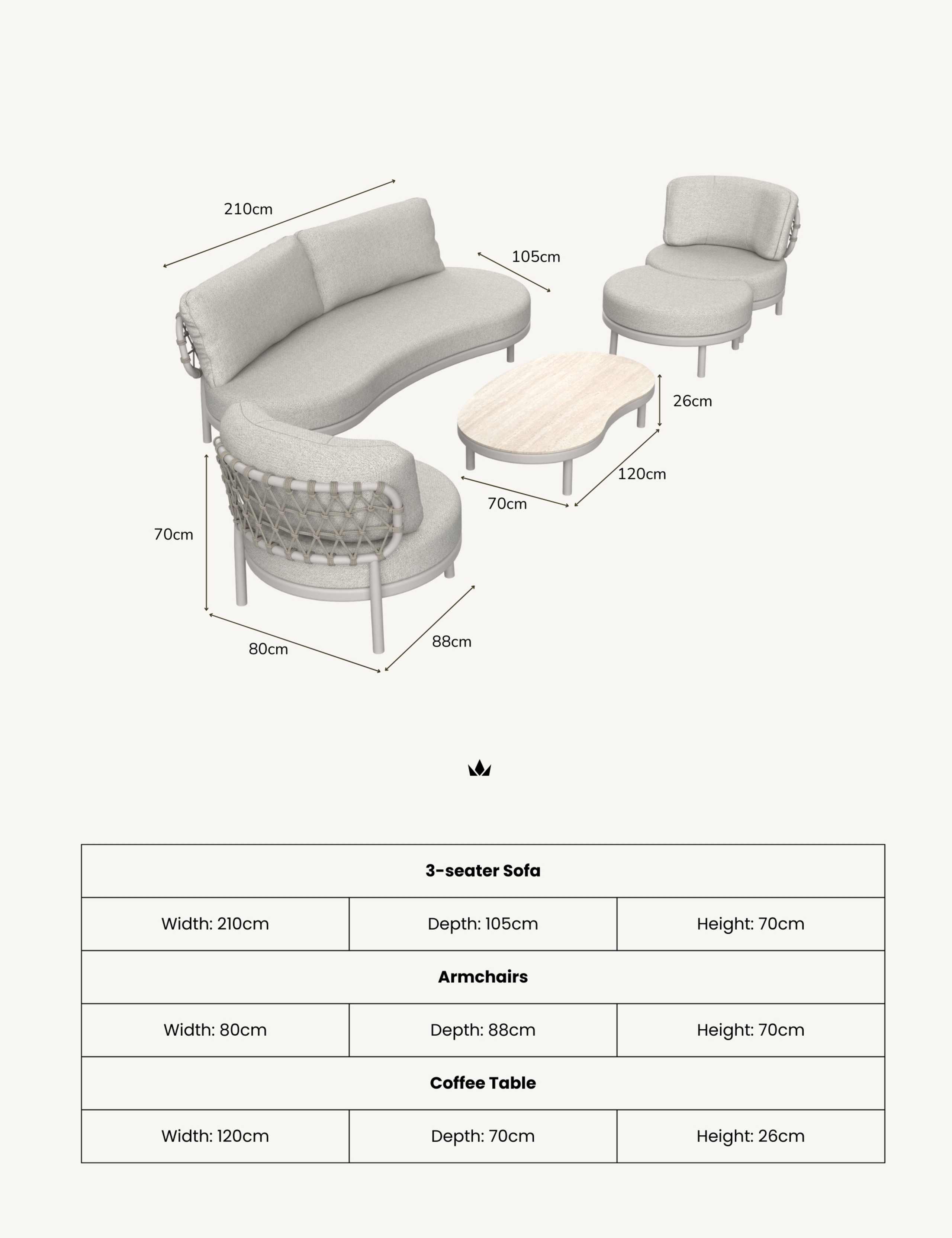 Koko 5 Seater Garden Lounge Set 8 of 9
