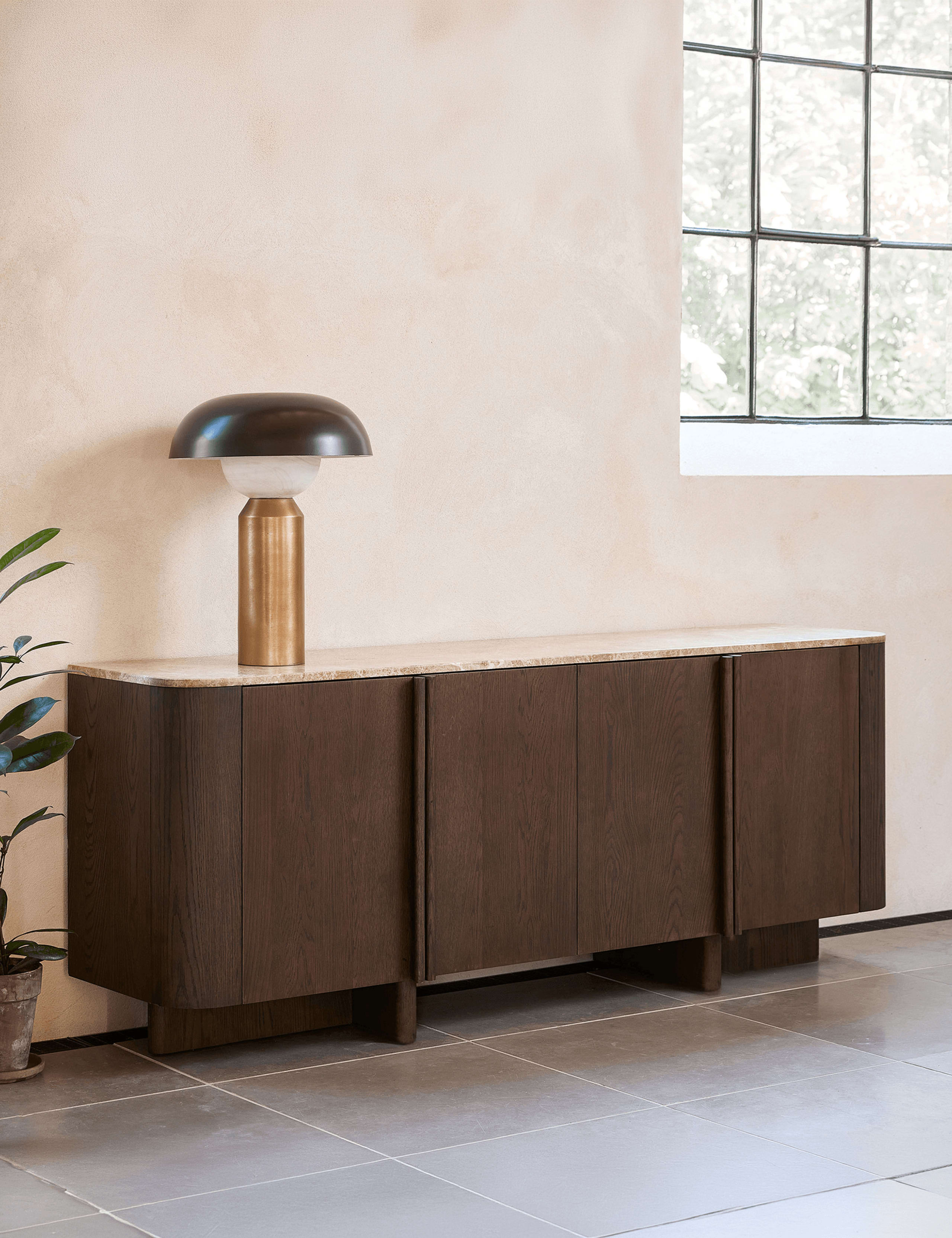 Roka Wood & Marble 4 Door Sideboard 4 of 9