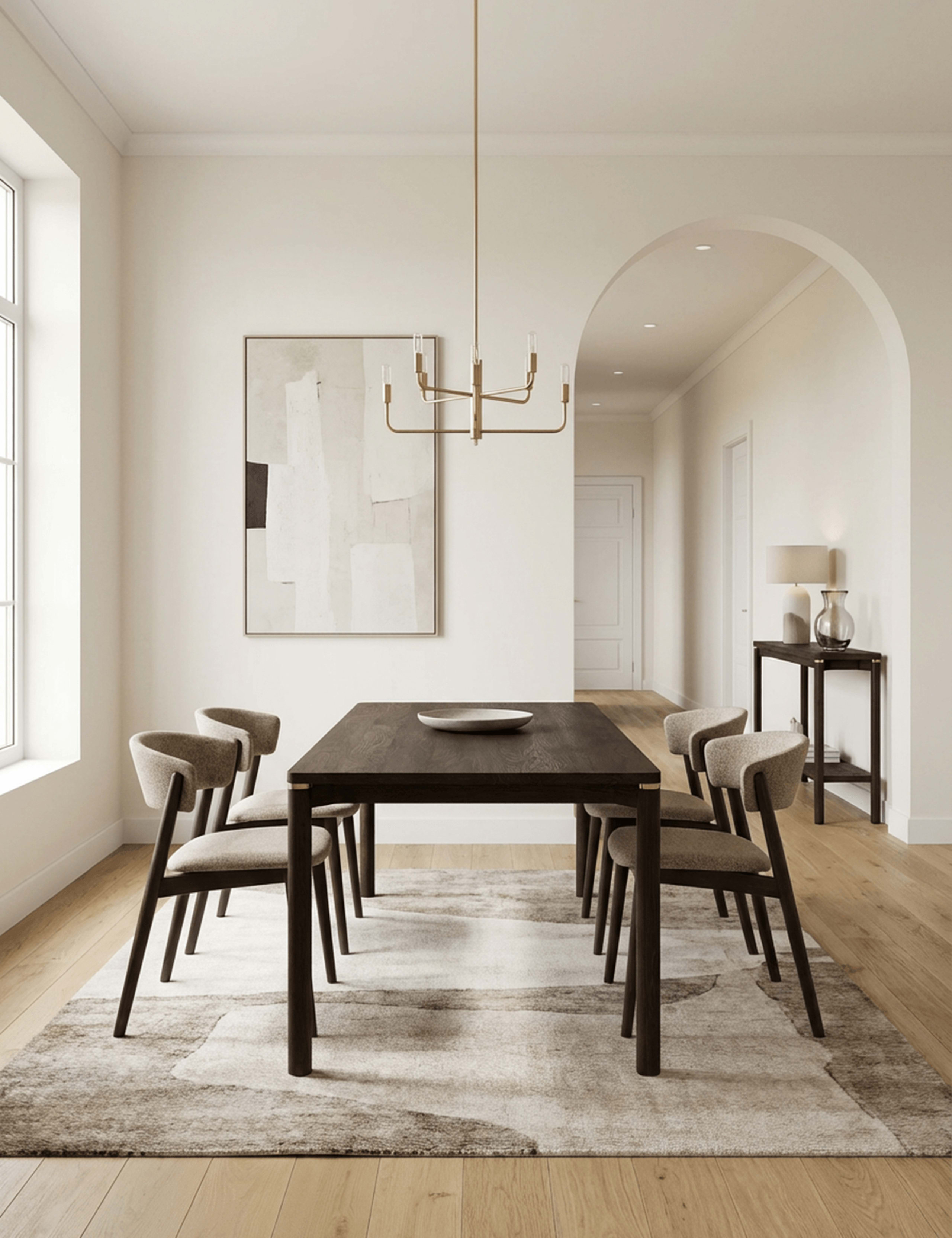 ARKA Dark Wood Dining Table 3 of 8