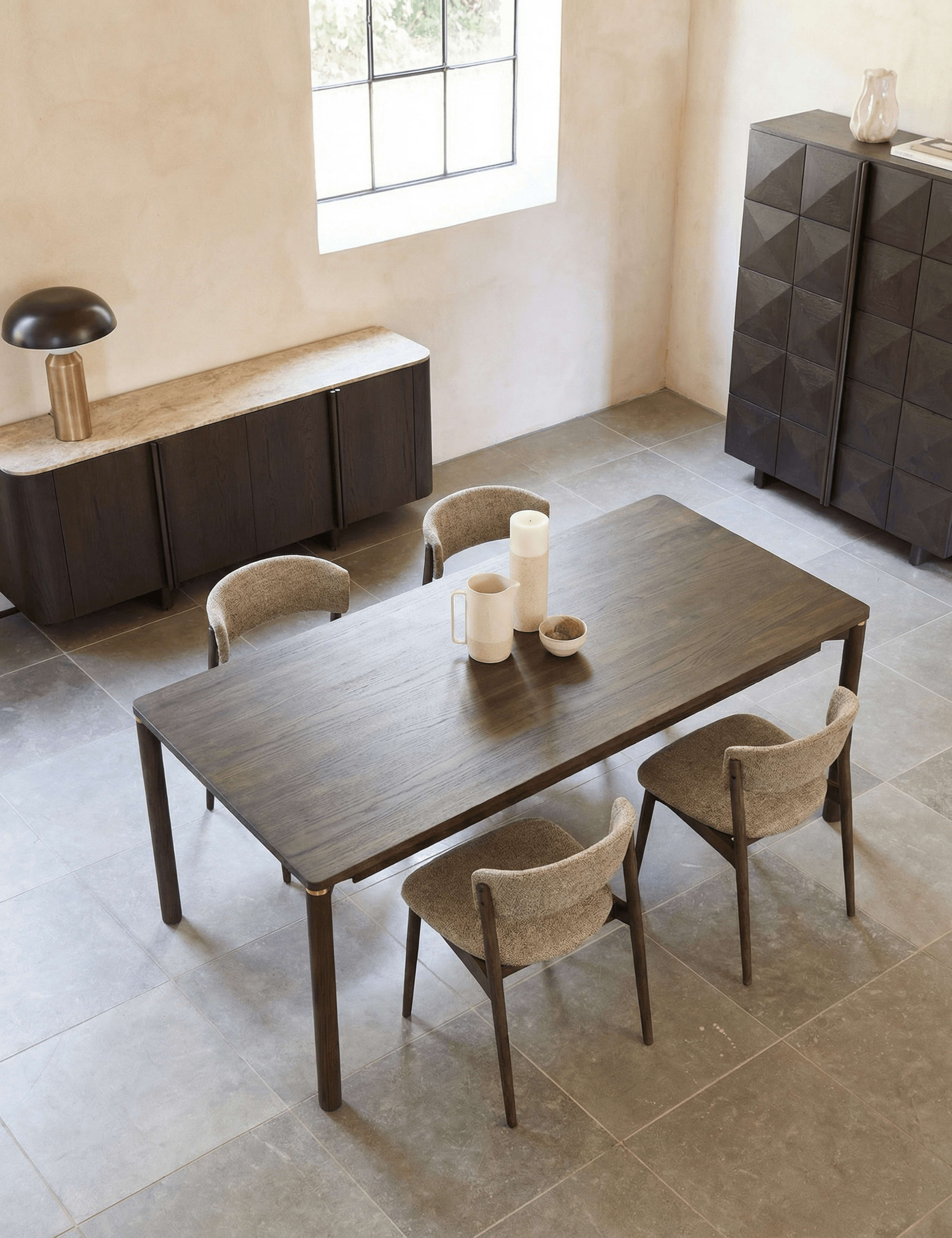 ARKA Dark Wood Dining Table 4 of 8