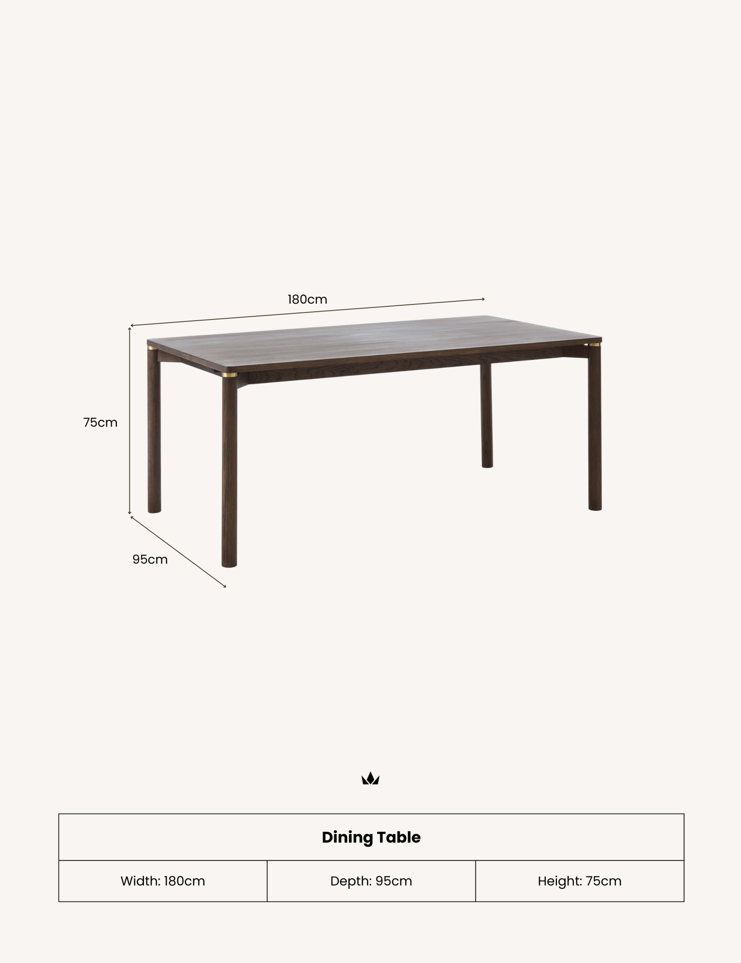 ARKA Dark Wood Dining Table 8 of 8