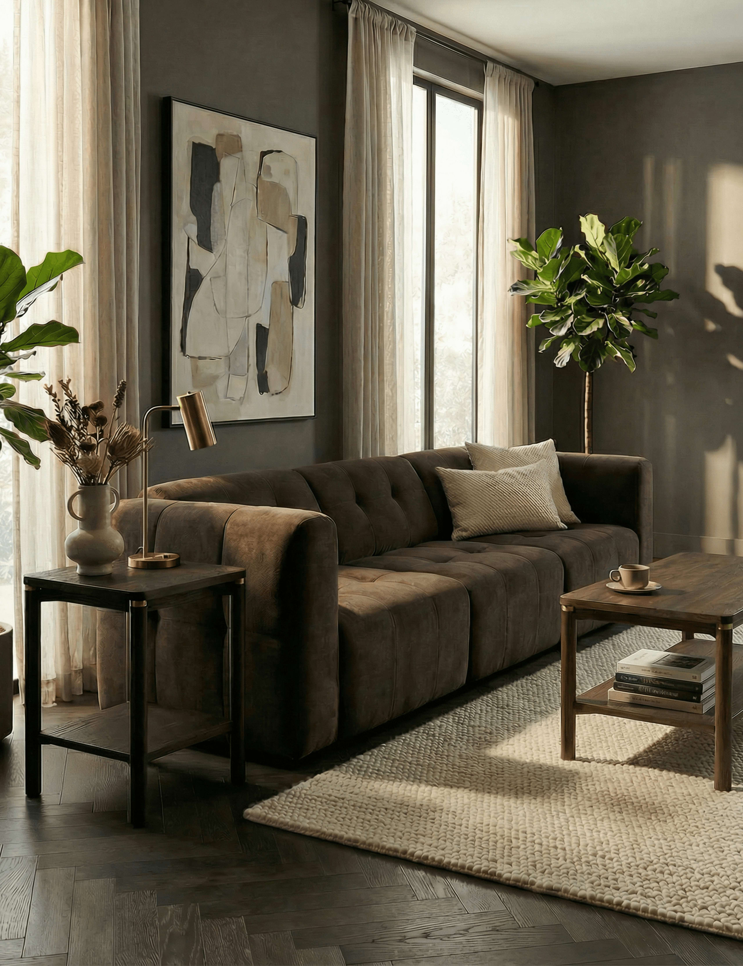 ARKA Dark Wood Side Table 3 of 8