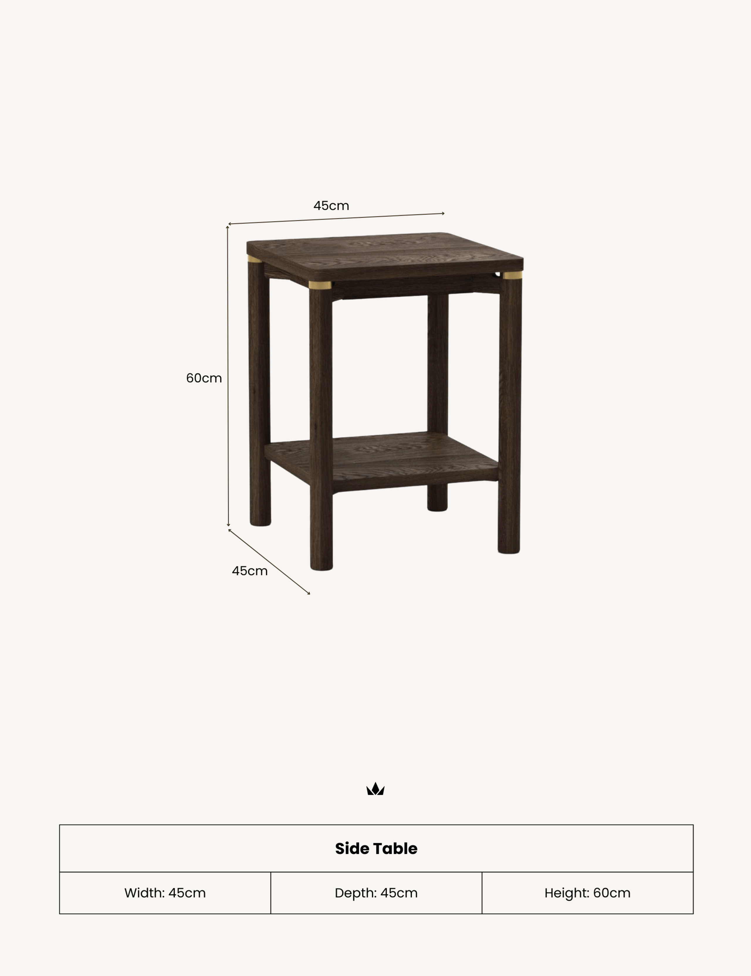 ARKA Dark Wood Side Table 7 of 8