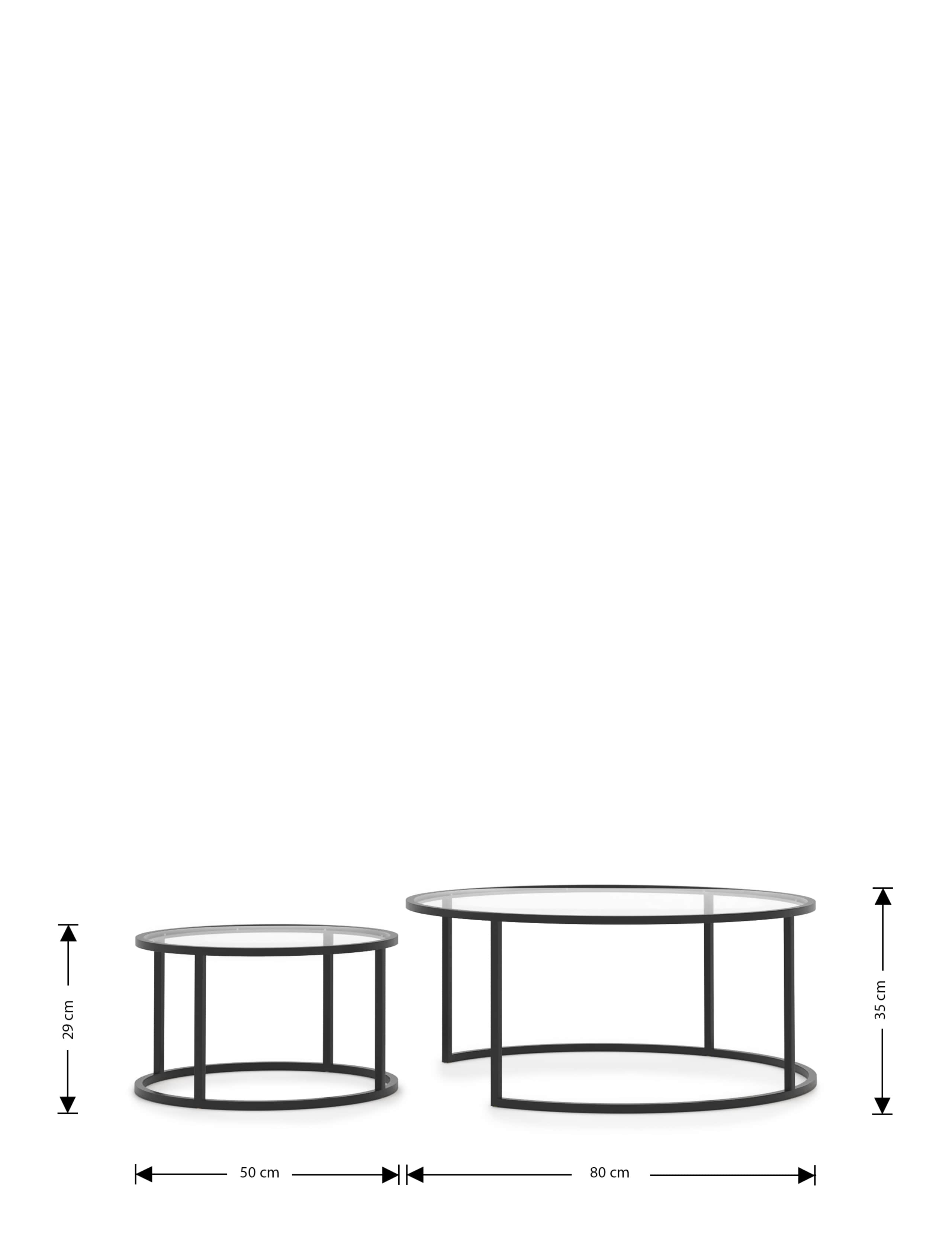 Milan Metal & Glass Nest of Tables 3 of 6