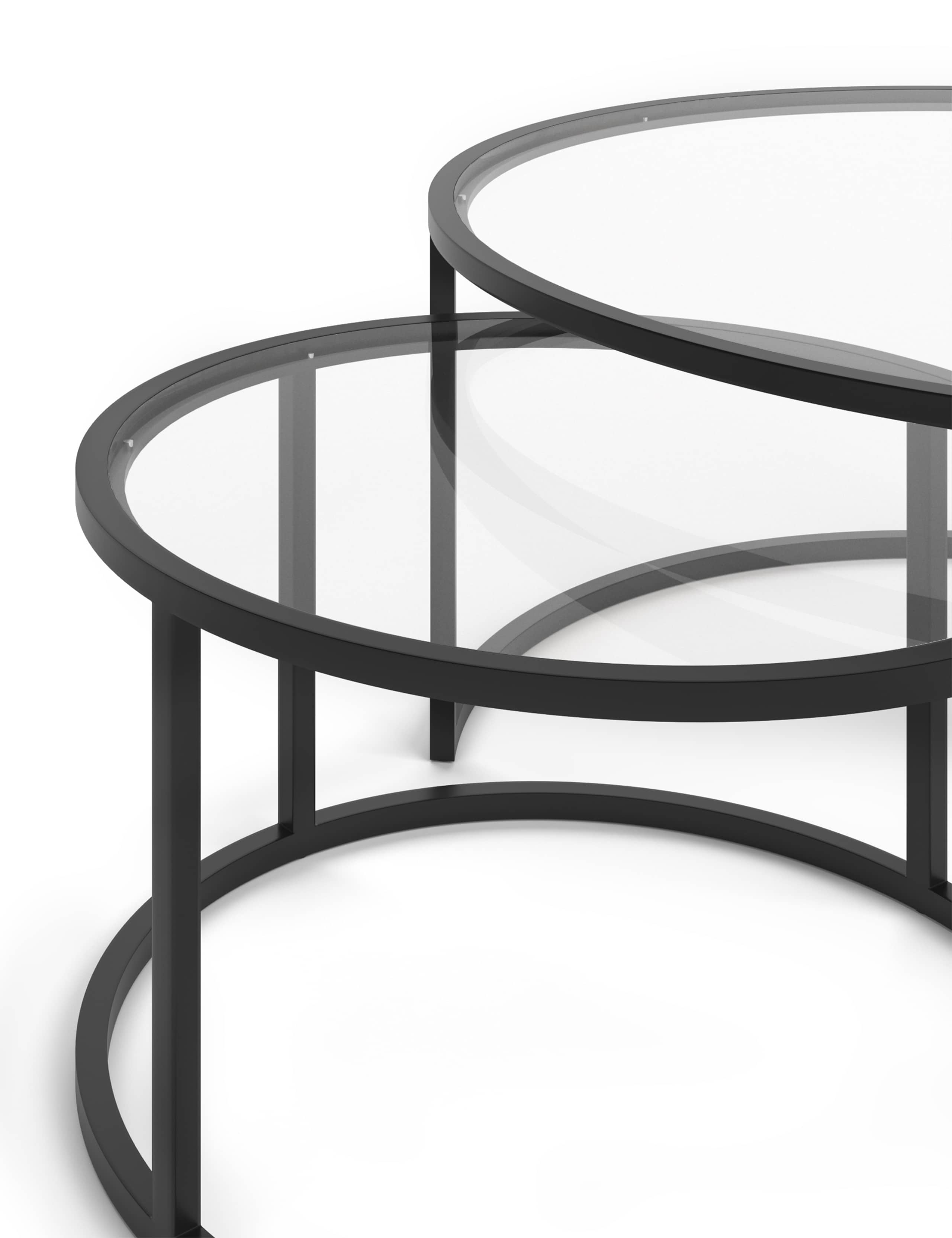 Milan Metal & Glass Nest of Tables 4 of 6