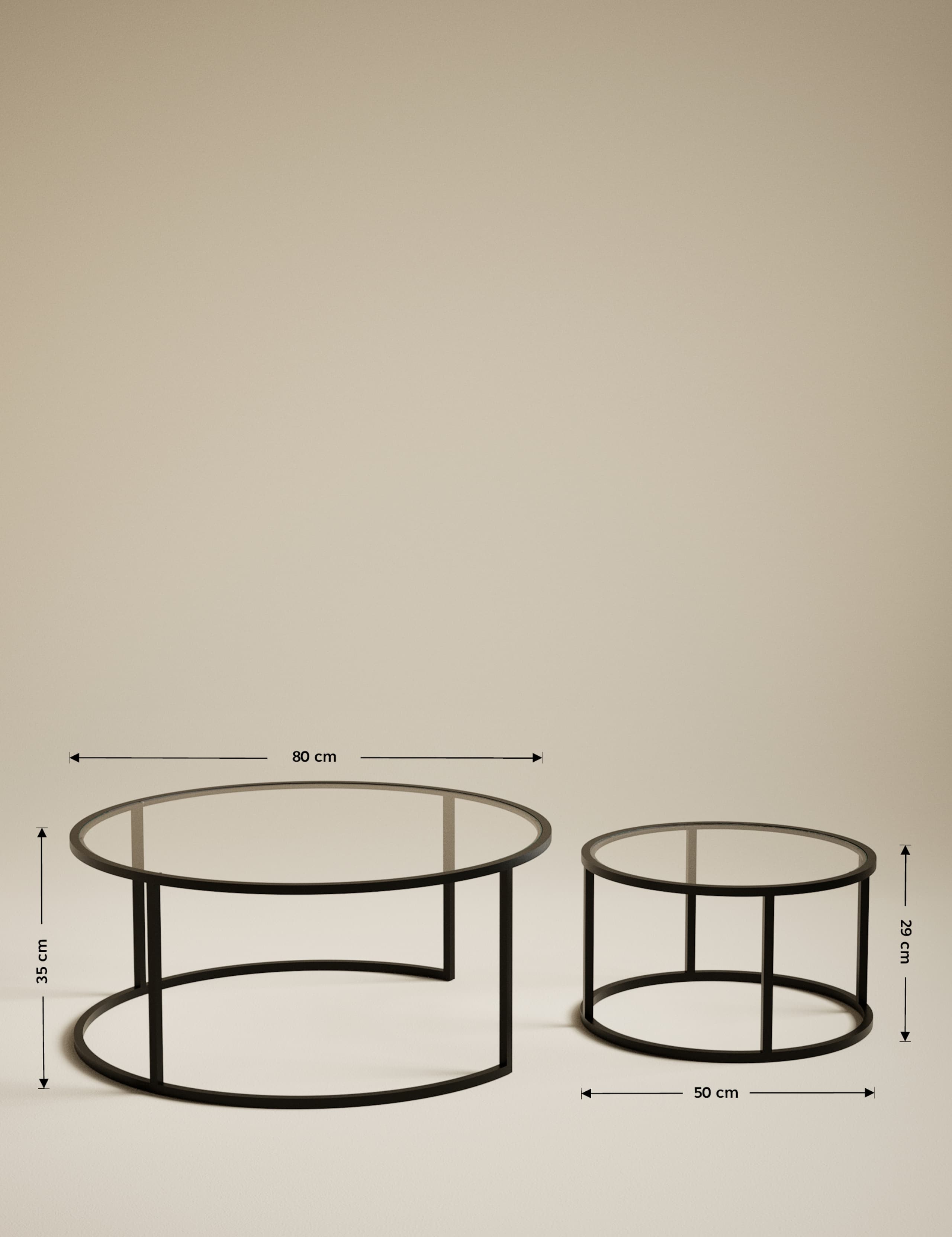 Milan Metal & Glass Nest of Tables 5 of 5