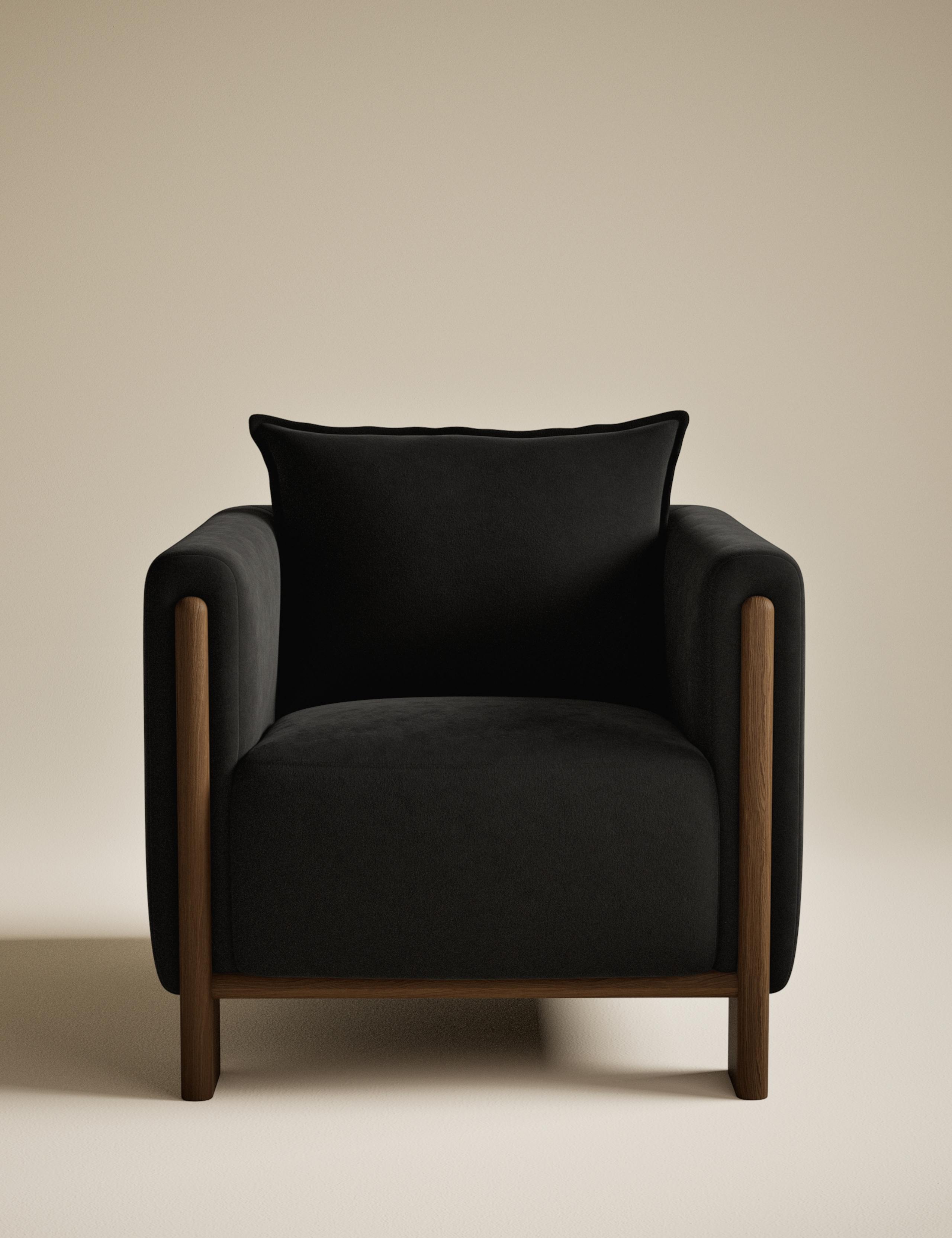 Block Velvet Accent Chair 2 of 8