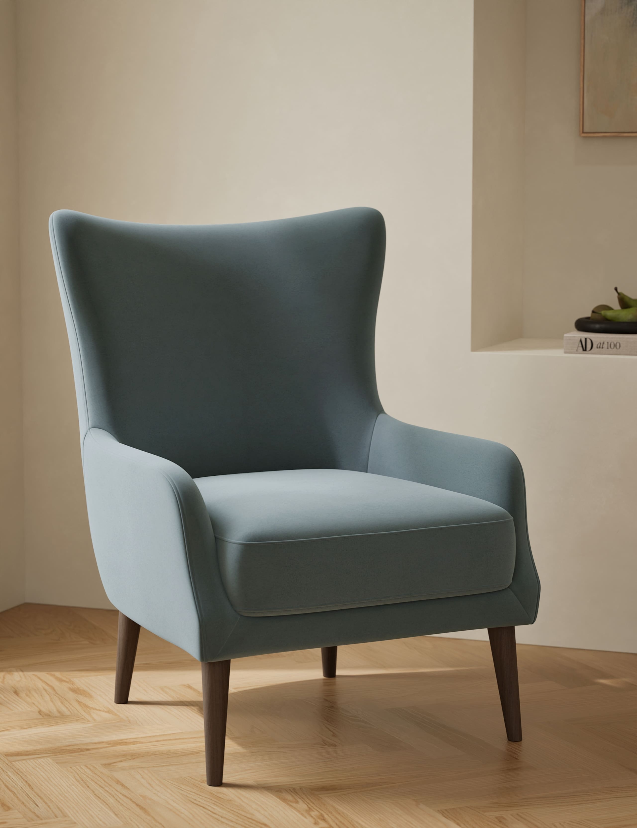 Harriet Velvet Accent Chair 1 of 8