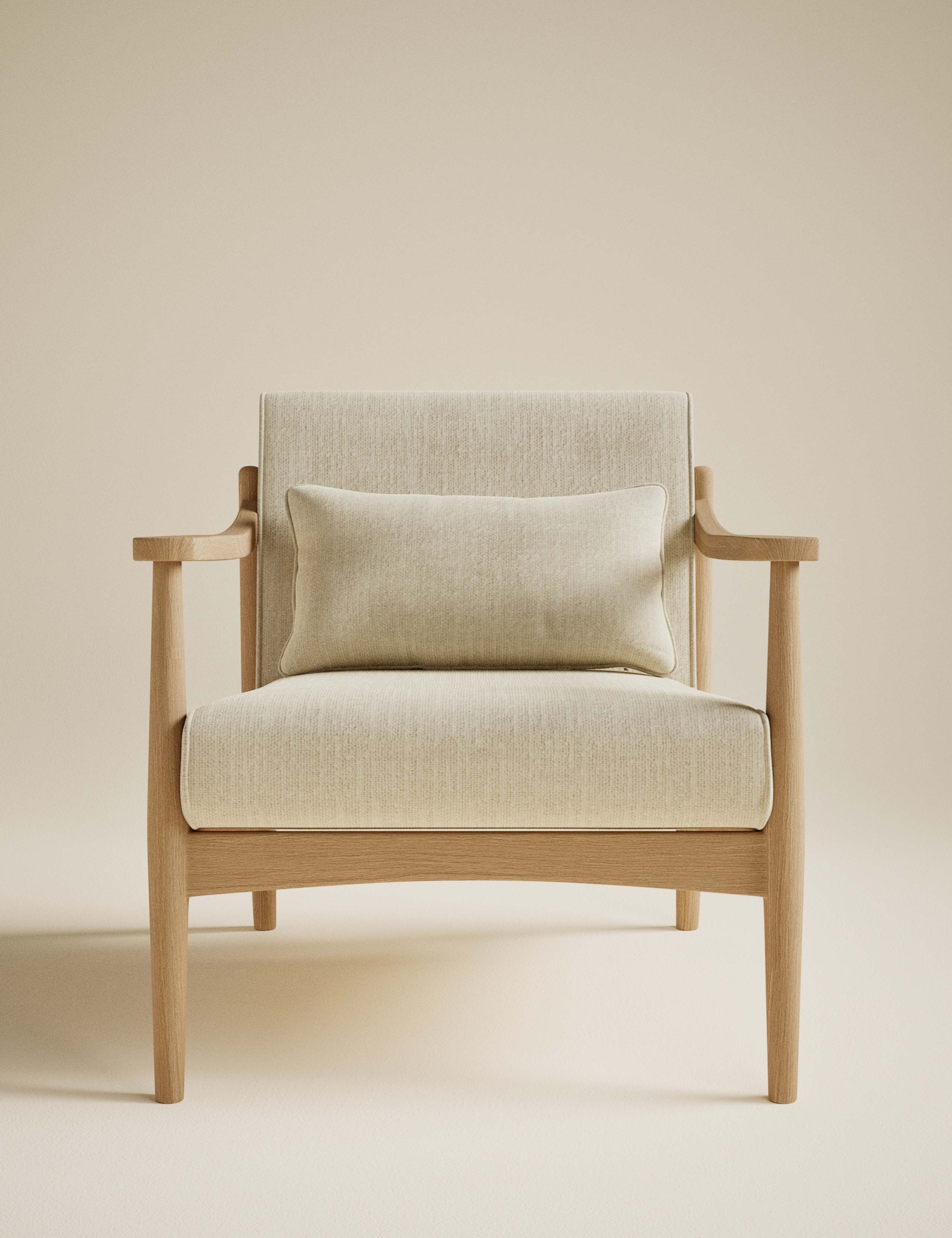 Sherwood Light Oak Chenille Accent Chair 2 of 8