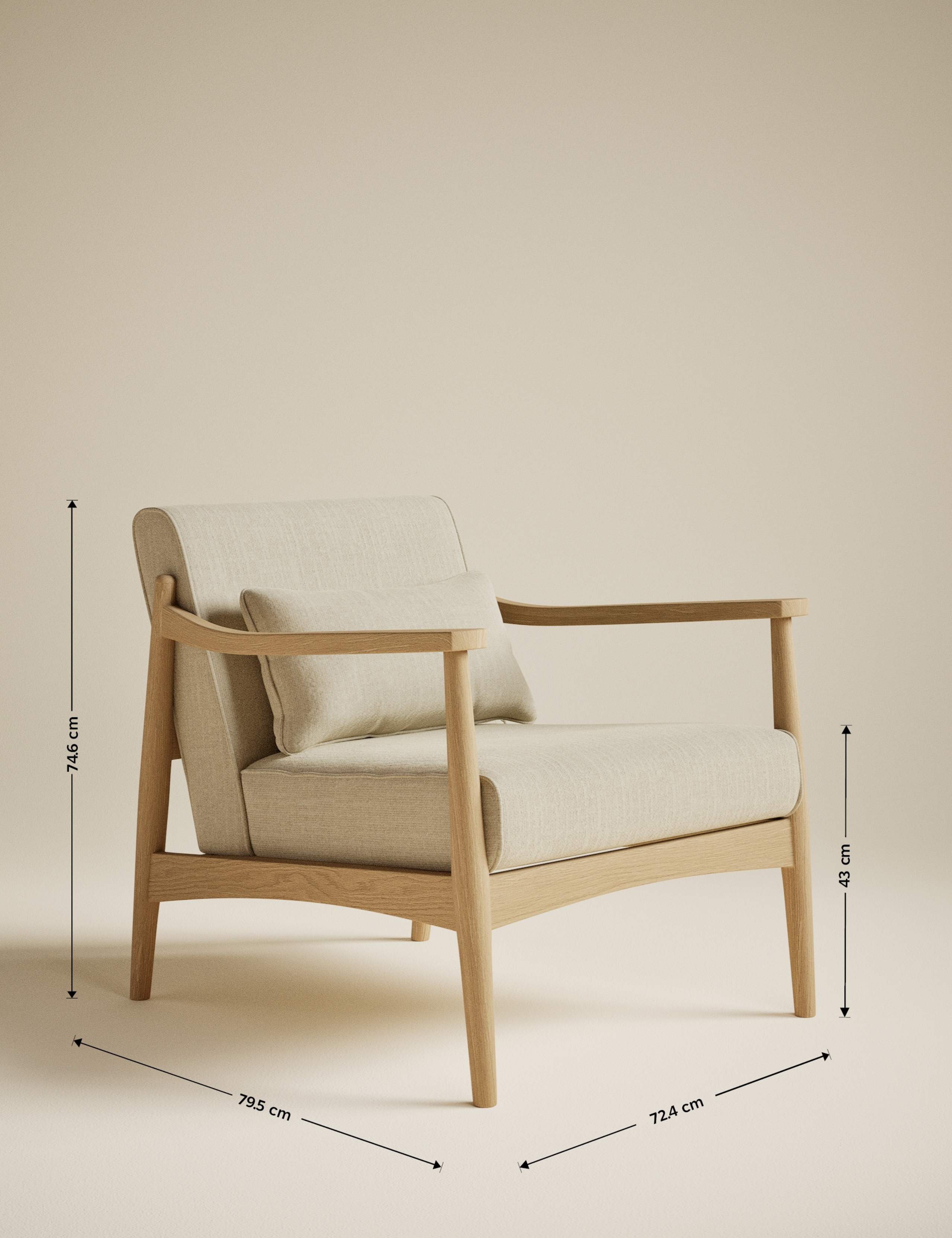 Sherwood Light Oak Chenille Accent Chair 3 of 8
