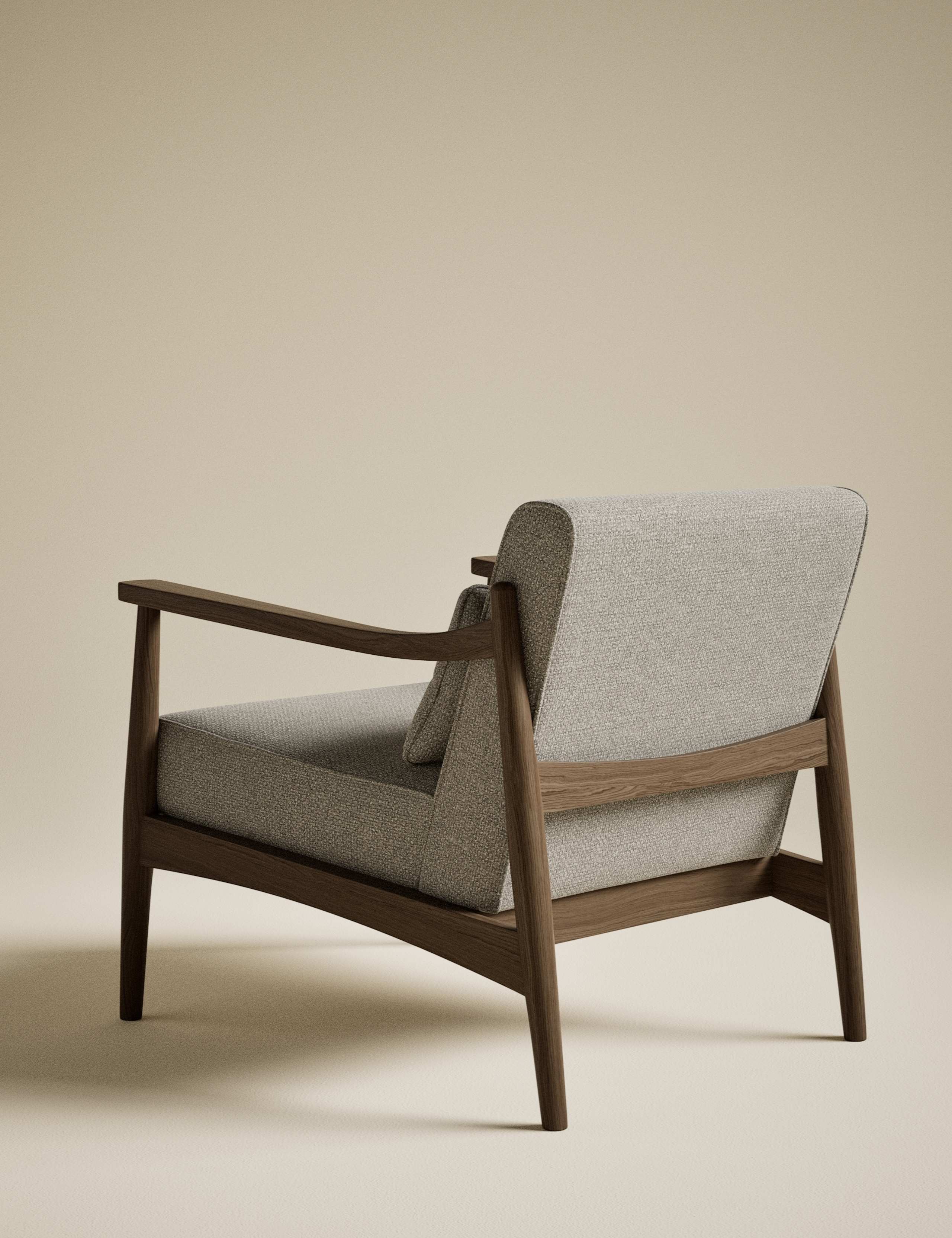 Sherwood Dark Oak Chenille Accent Chair 4 of 7