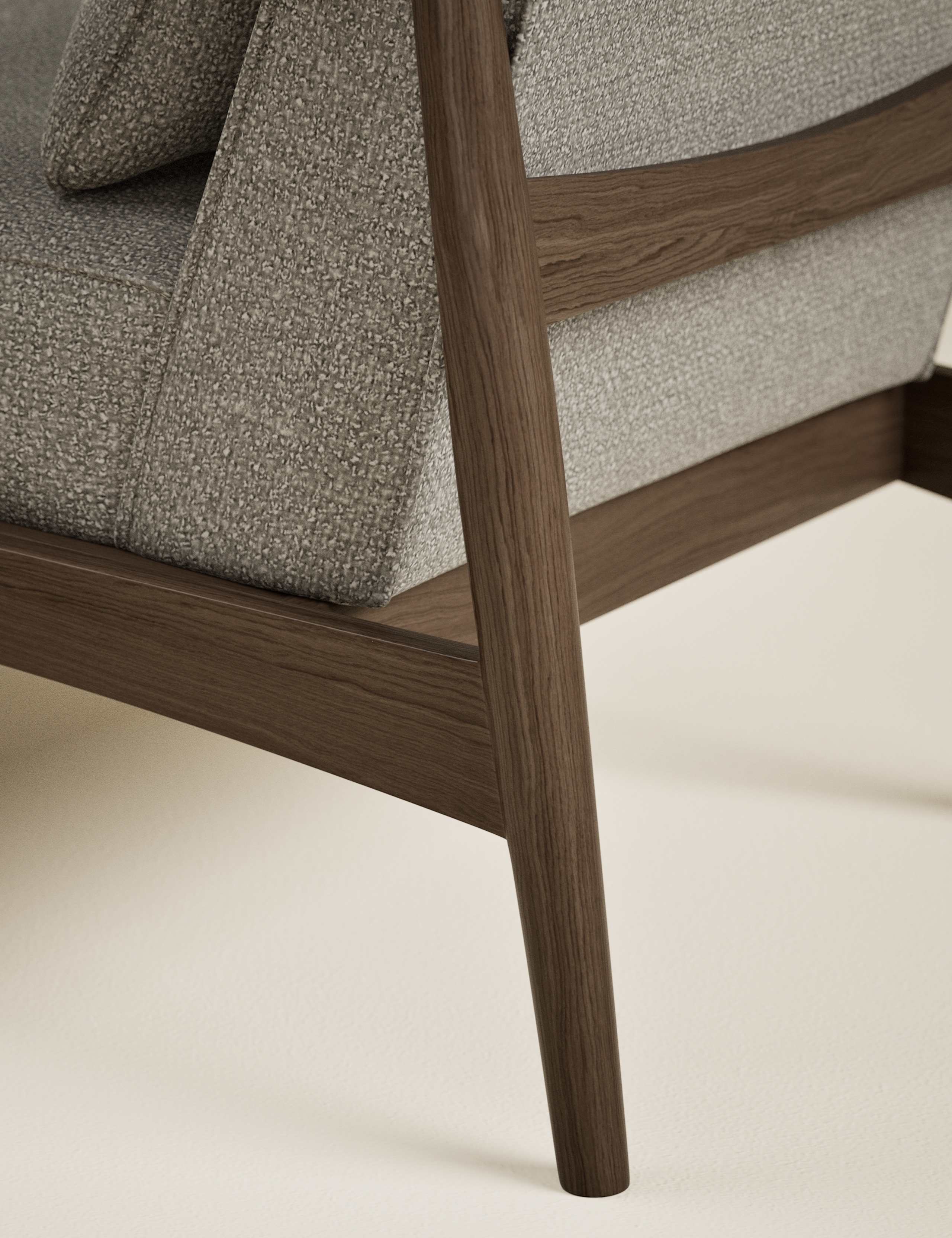 Sherwood Dark Oak Chenille Accent Chair 6 of 7