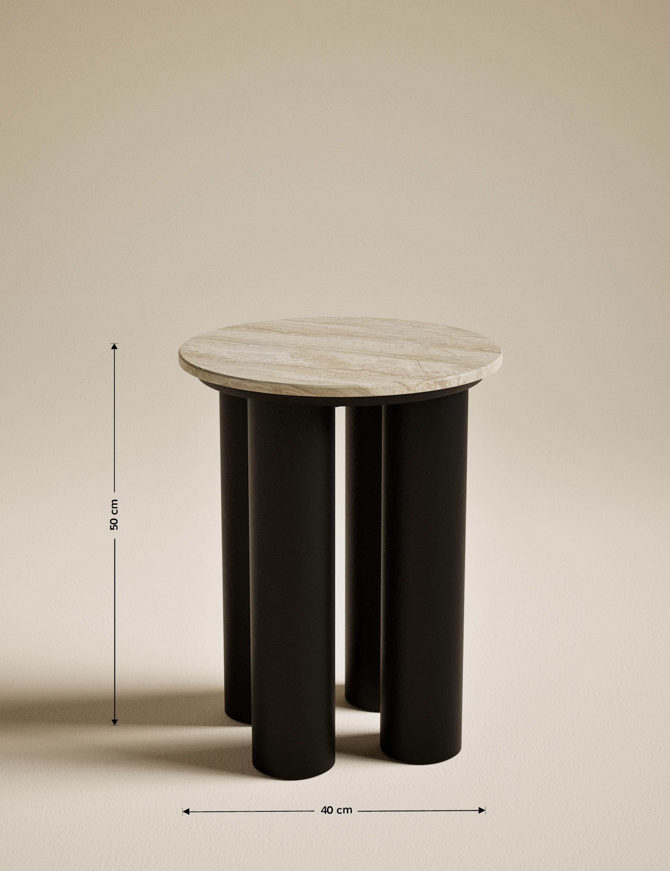 Marble & Mango Wood Side Table 3 of 8