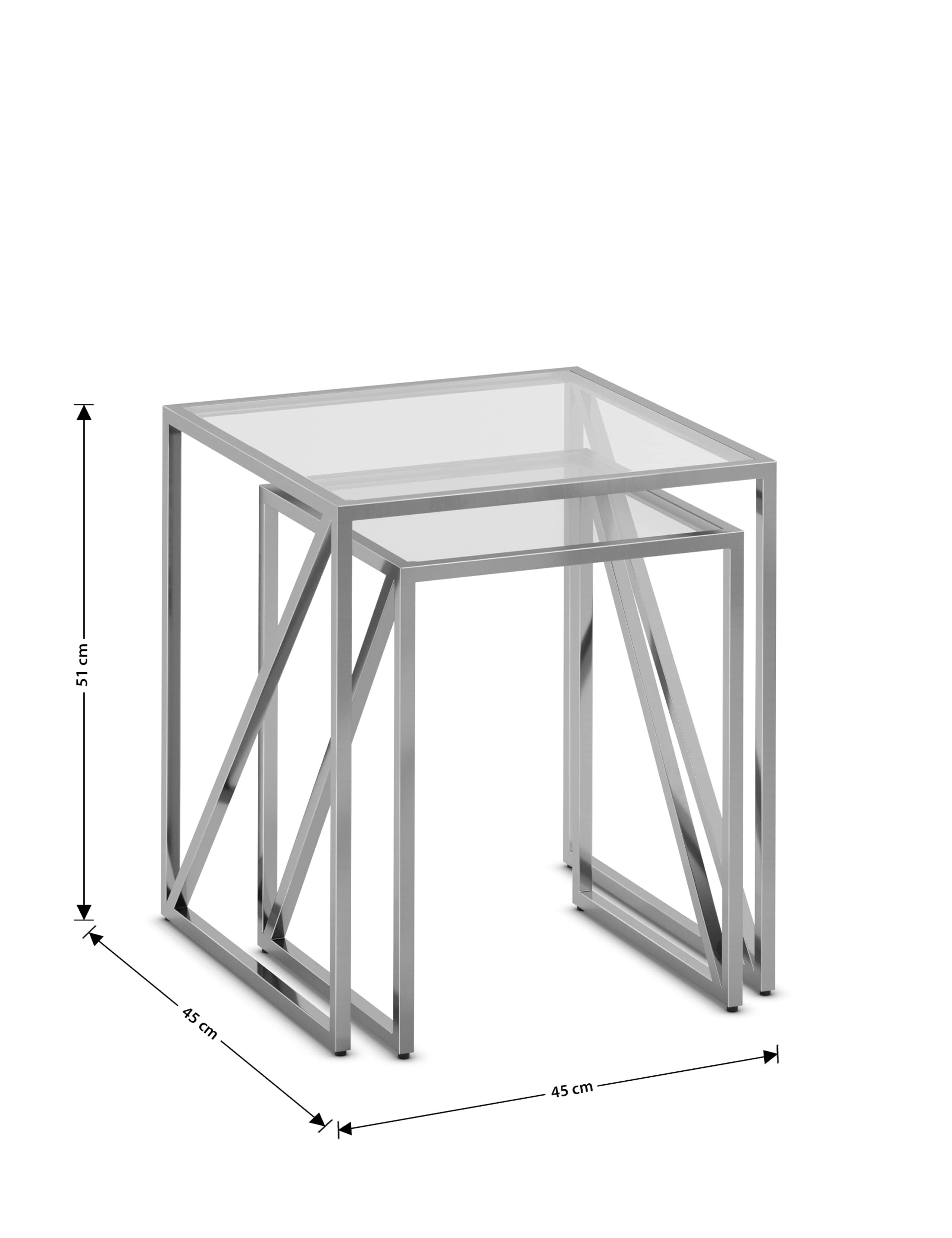 Milan Metal & Glass Nest of Tables 2 of 6